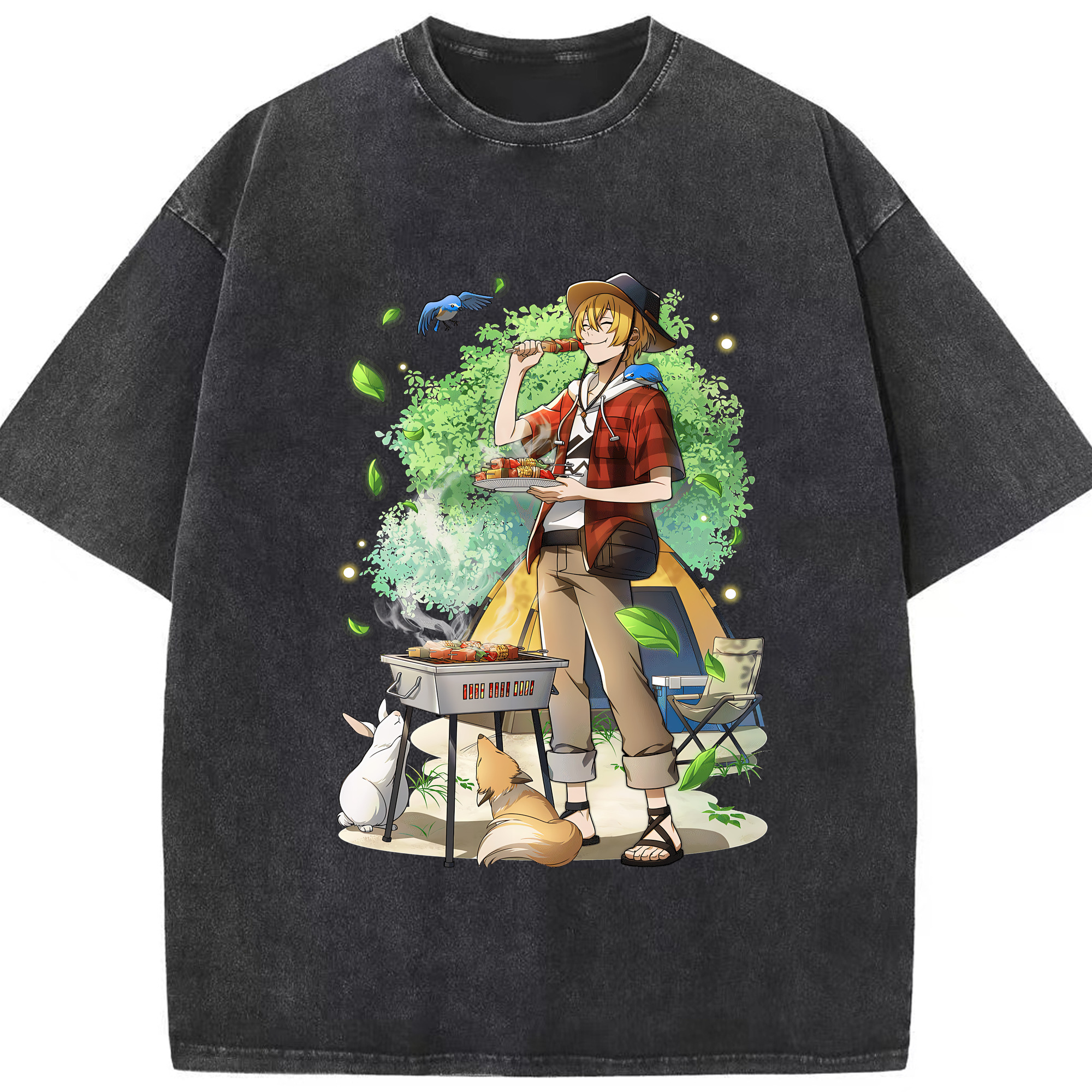 （画像用） 文豪ストレイドッグス Bungo Stray Dogs 綿100% ヴィンテージ風 半袖Tシャツ（フロントプリント）