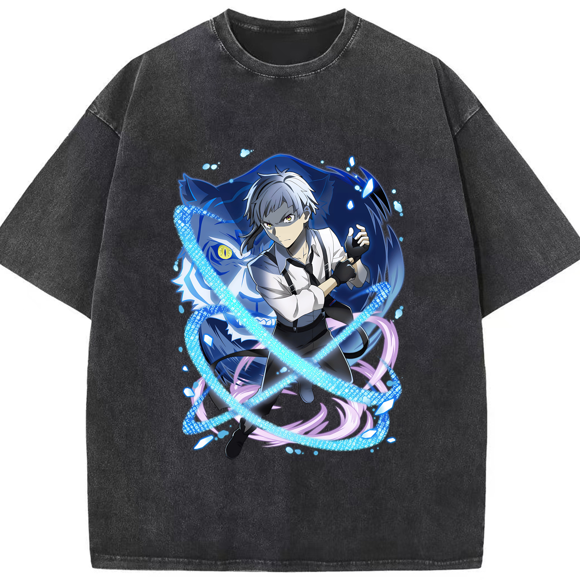 （画像用） 文豪ストレイドッグス Bungo Stray Dogs 綿100% ヴィンテージ風 半袖Tシャツ（フロントプリント）