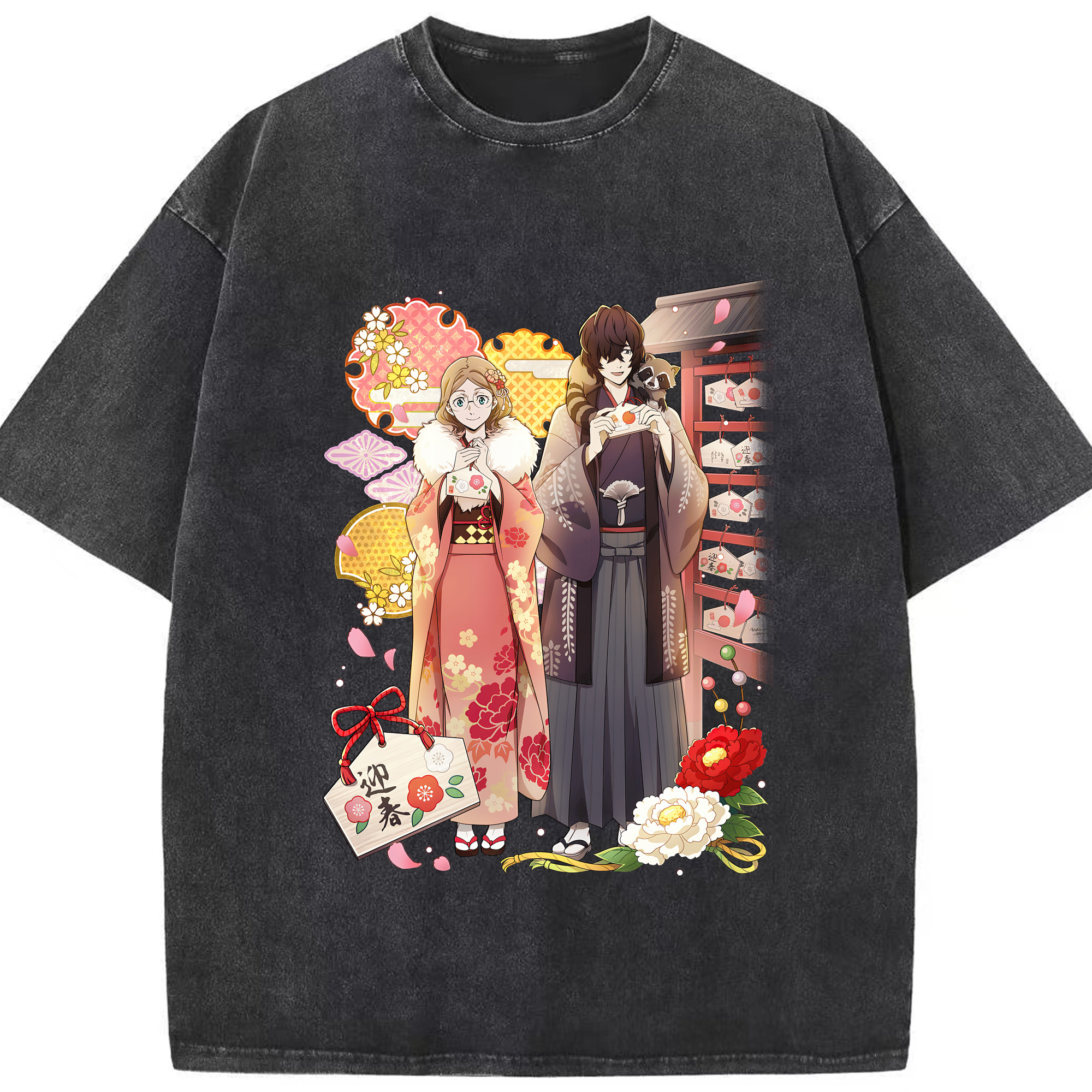 （画像用） 文豪ストレイドッグス Bungo Stray Dogs 綿100% ヴィンテージ風 半袖Tシャツ（フロントプリント）