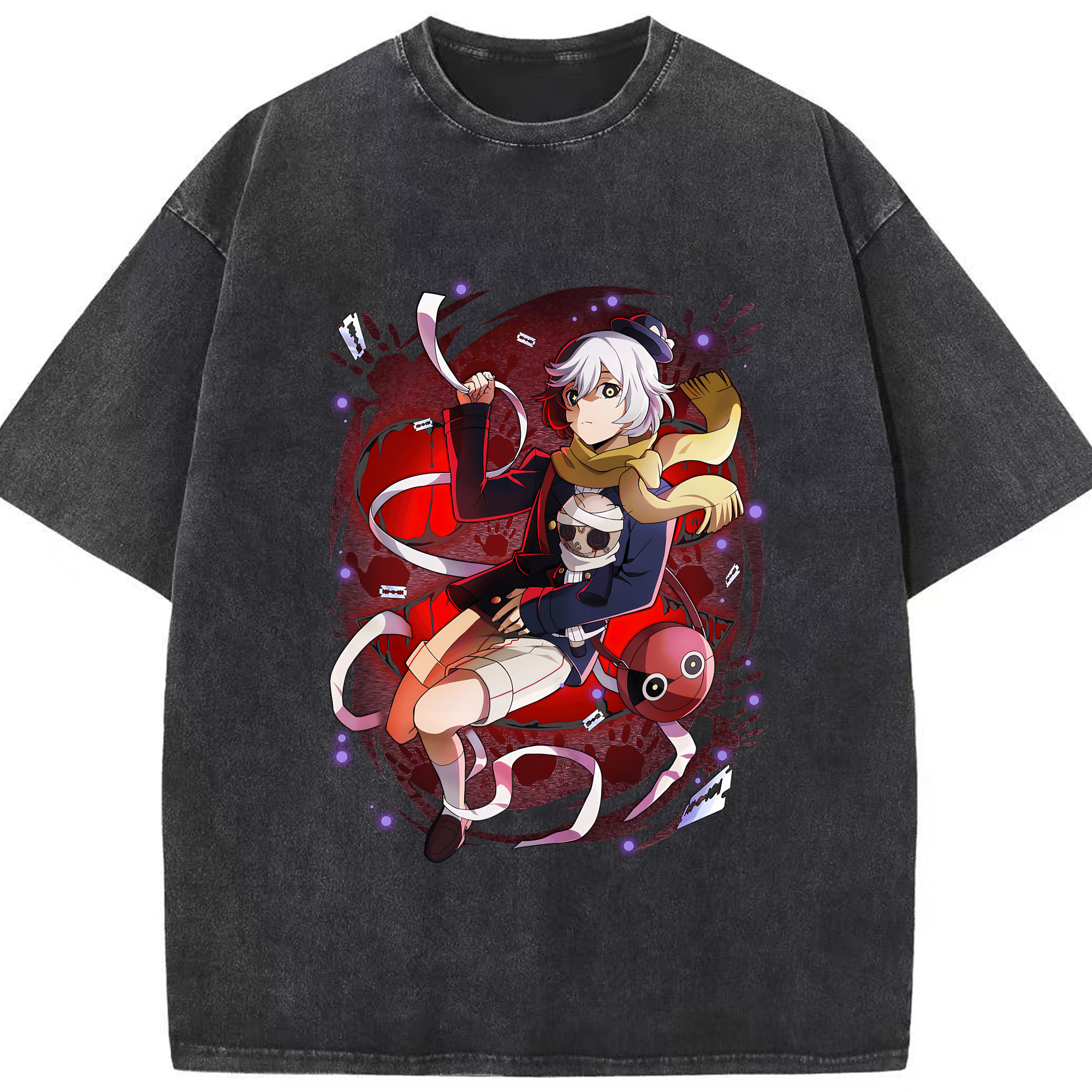（画像用） 文豪ストレイドッグス Bungo Stray Dogs 綿100% ヴィンテージ風 半袖Tシャツ（フロントプリント）