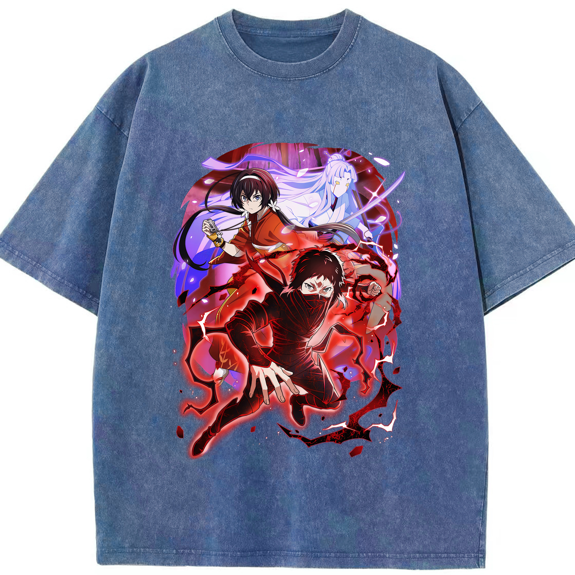 （画像用） 文豪ストレイドッグス Bungo Stray Dogs 綿100% ヴィンテージ風 半袖Tシャツ（フロントプリント）