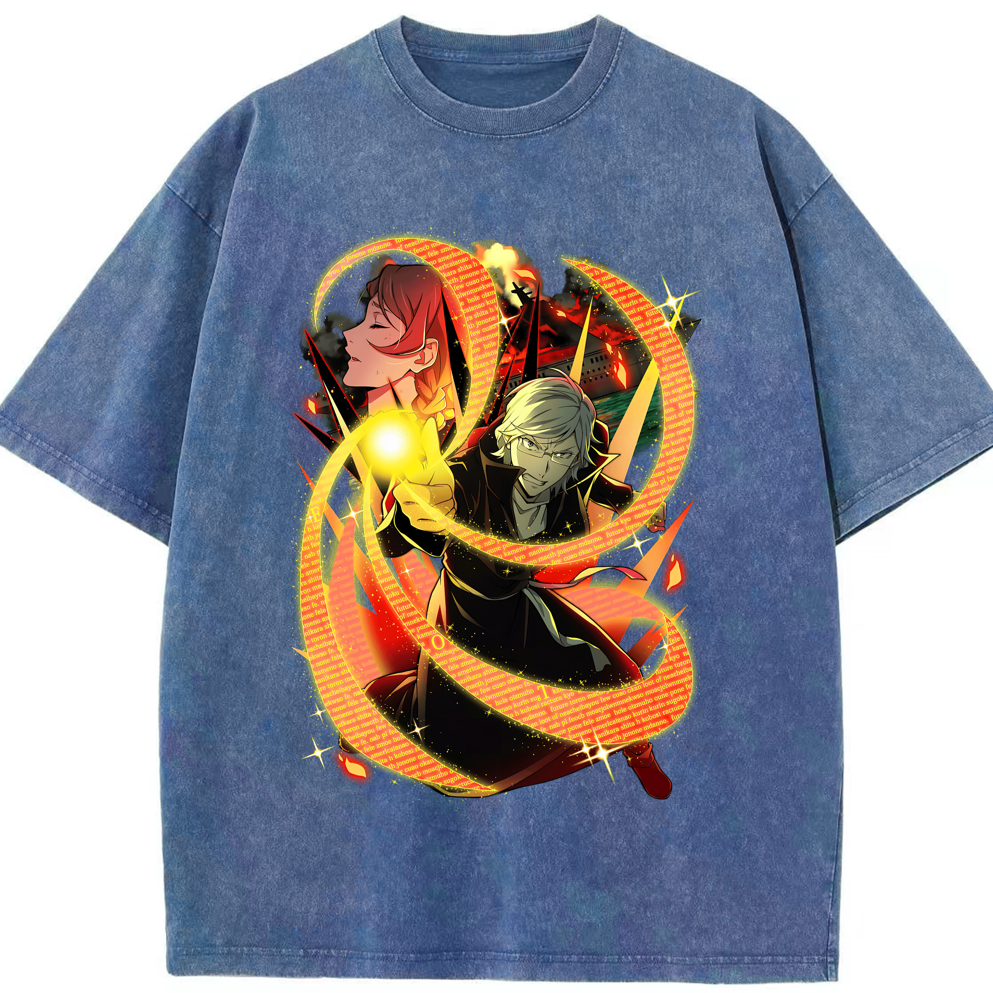 （画像用） 文豪ストレイドッグス Bungo Stray Dogs 綿100% ヴィンテージ風 半袖Tシャツ（フロントプリント）