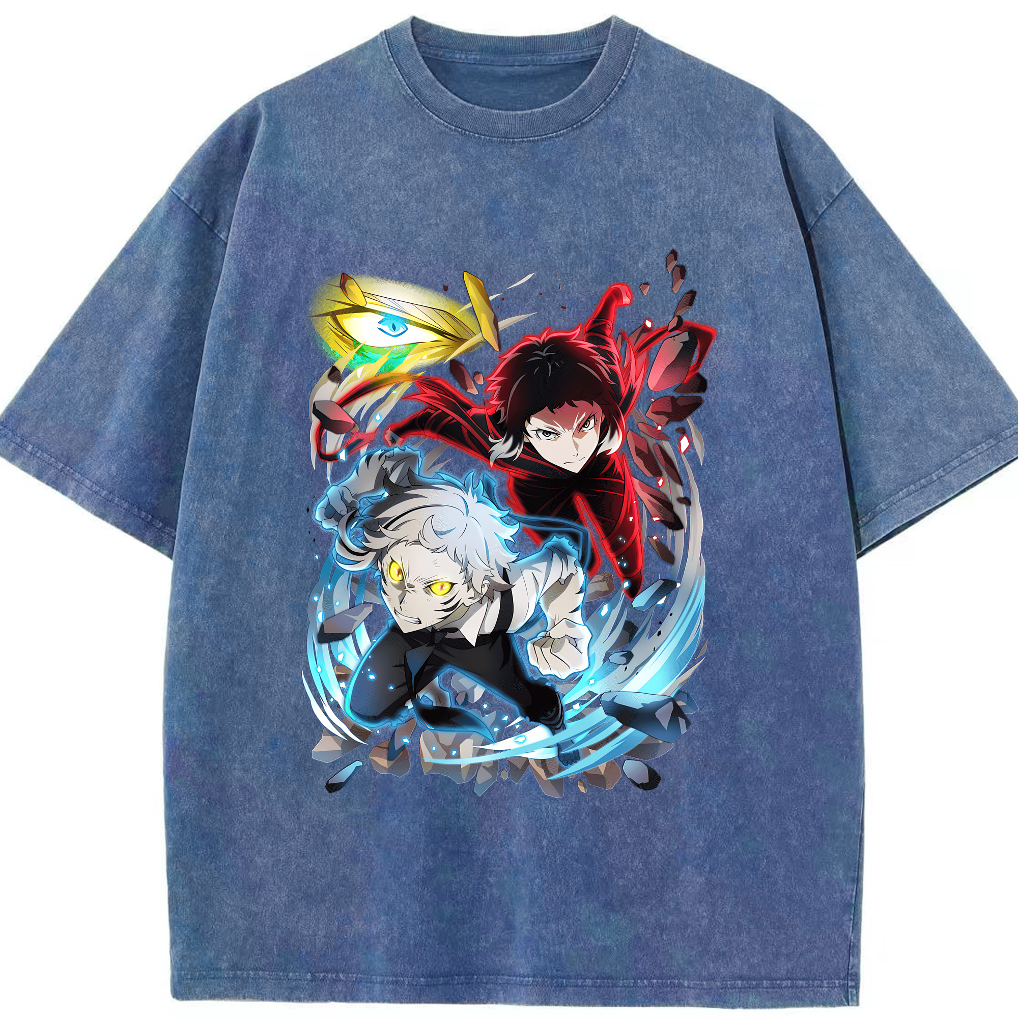 （画像用） 文豪ストレイドッグス Bungo Stray Dogs 綿100% ヴィンテージ風 半袖Tシャツ（フロントプリント）