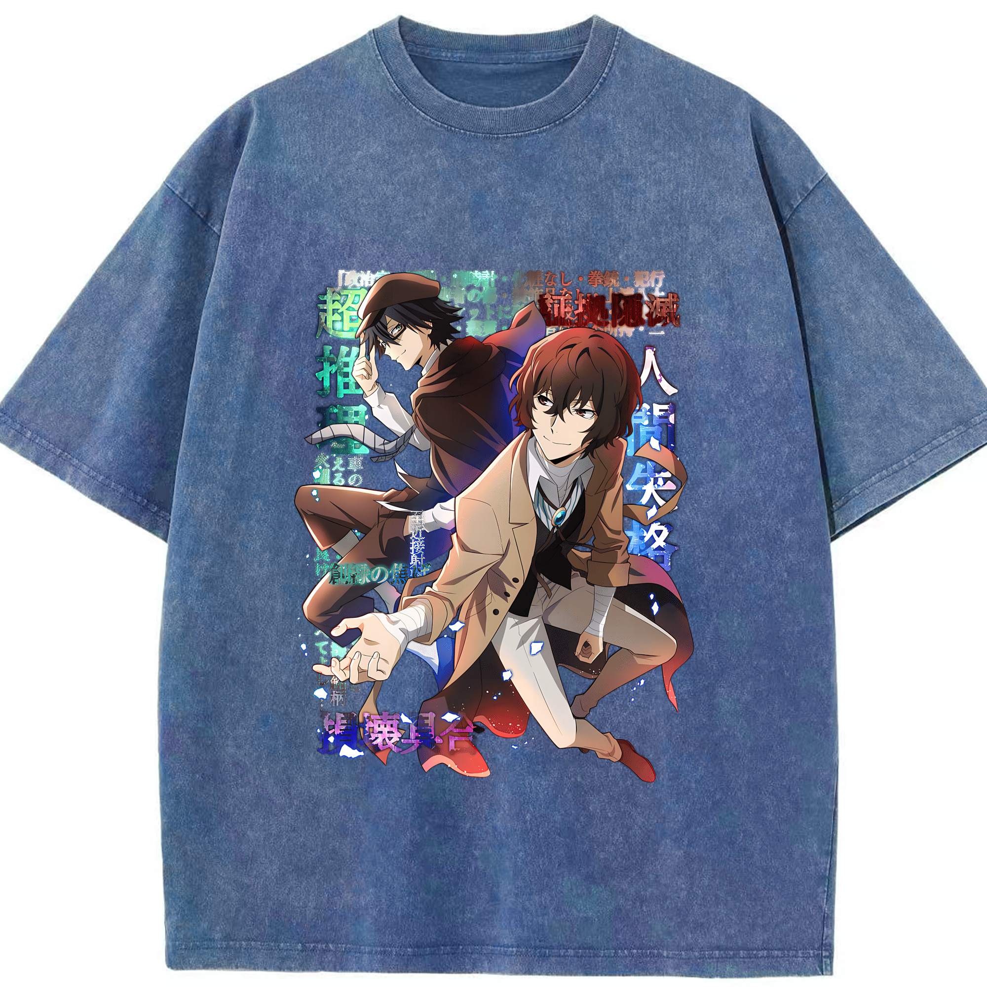 （画像用） 文豪ストレイドッグス Bungo Stray Dogs 綿100% ヴィンテージ風 半袖Tシャツ（フロントプリント）