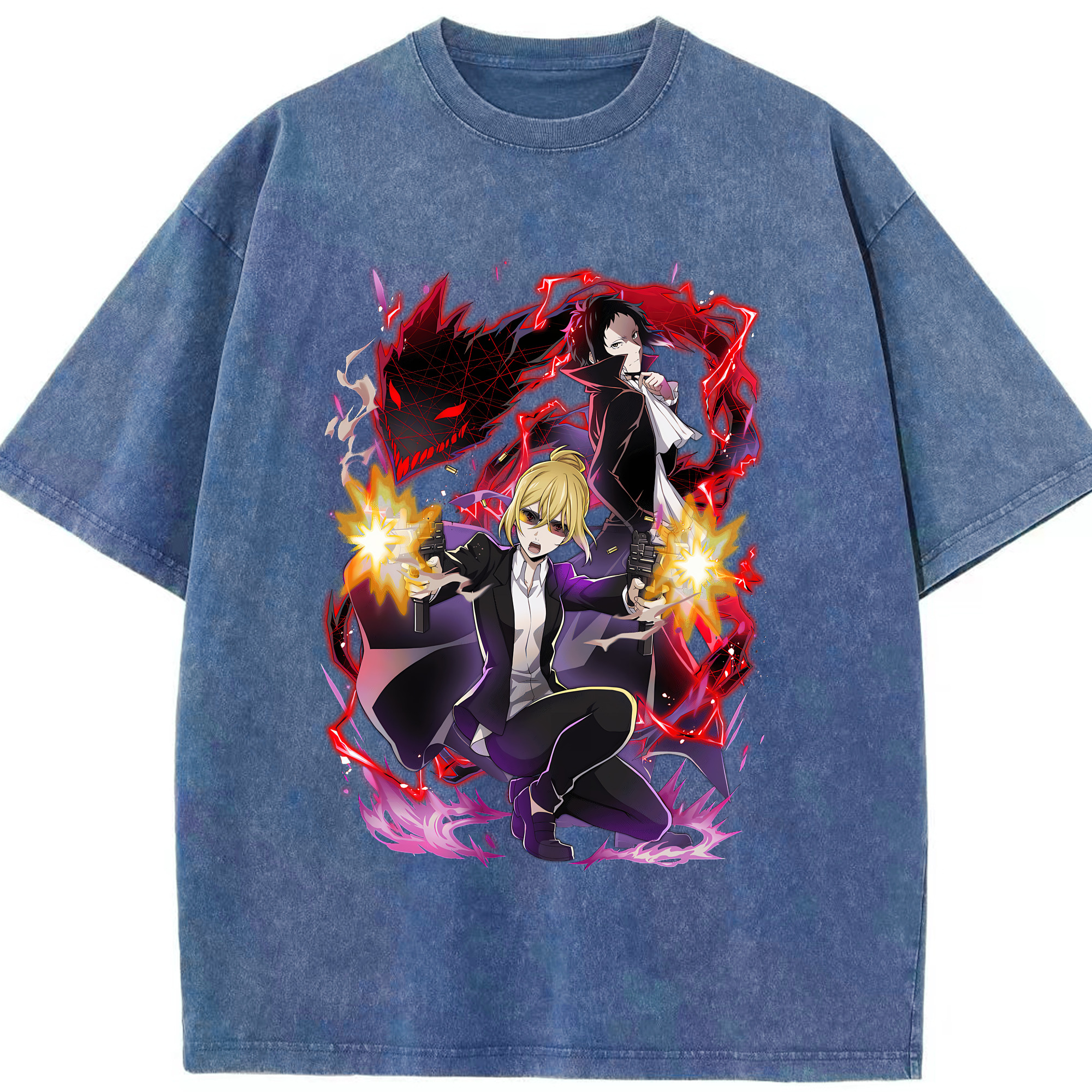 （画像用） 文豪ストレイドッグス Bungo Stray Dogs 綿100% ヴィンテージ風 半袖Tシャツ（フロントプリント）