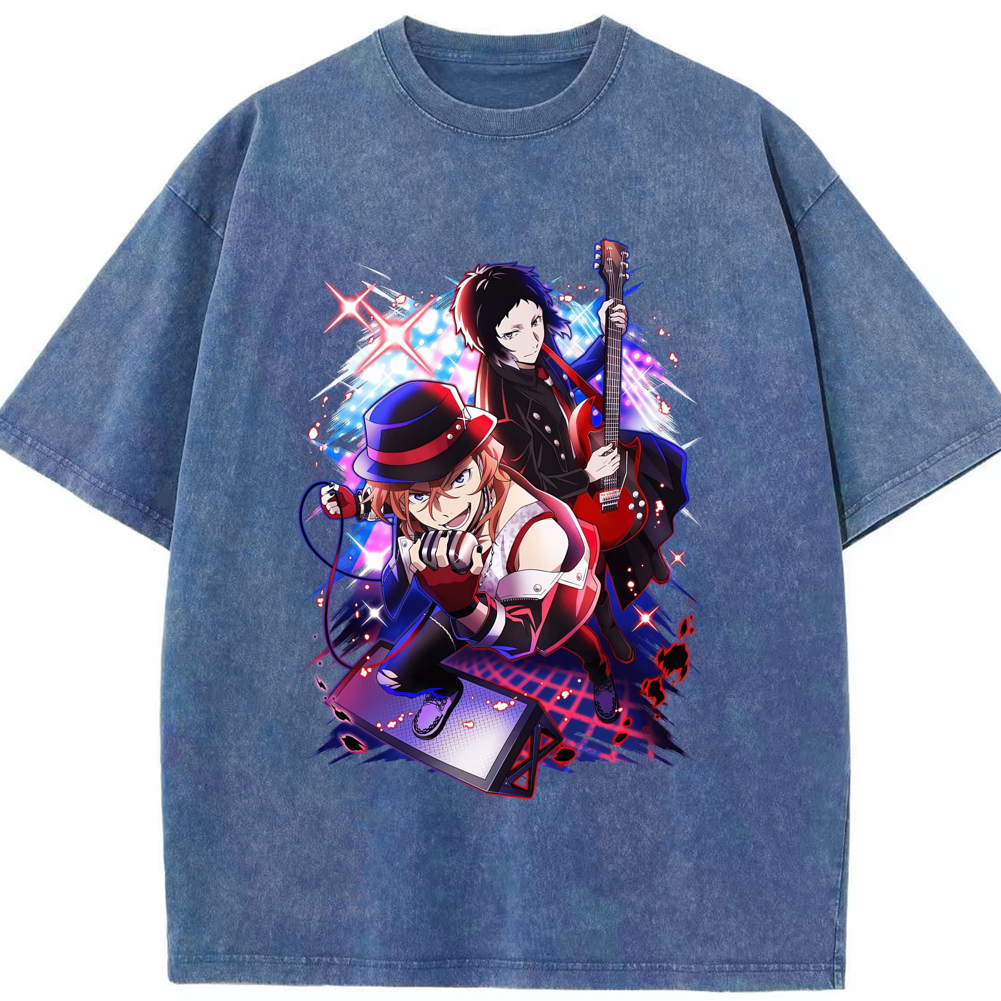 （画像用） 文豪ストレイドッグス Bungo Stray Dogs 綿100% ヴィンテージ風 半袖Tシャツ（フロントプリント）