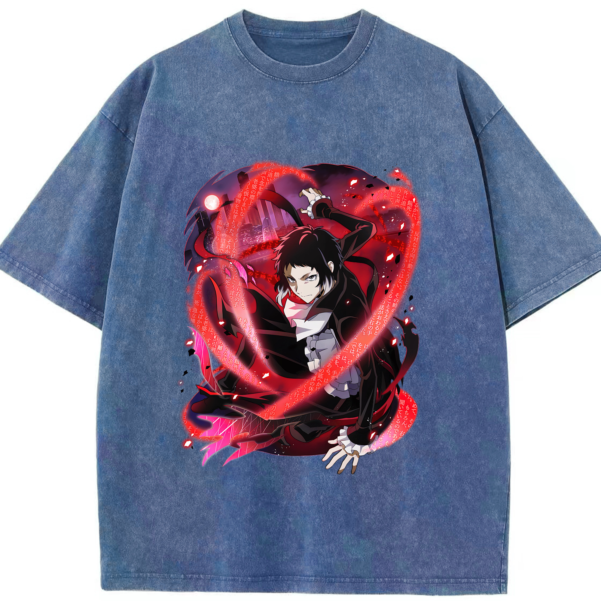 （画像用） 文豪ストレイドッグス Bungo Stray Dogs 綿100% ヴィンテージ風 半袖Tシャツ（フロントプリント）