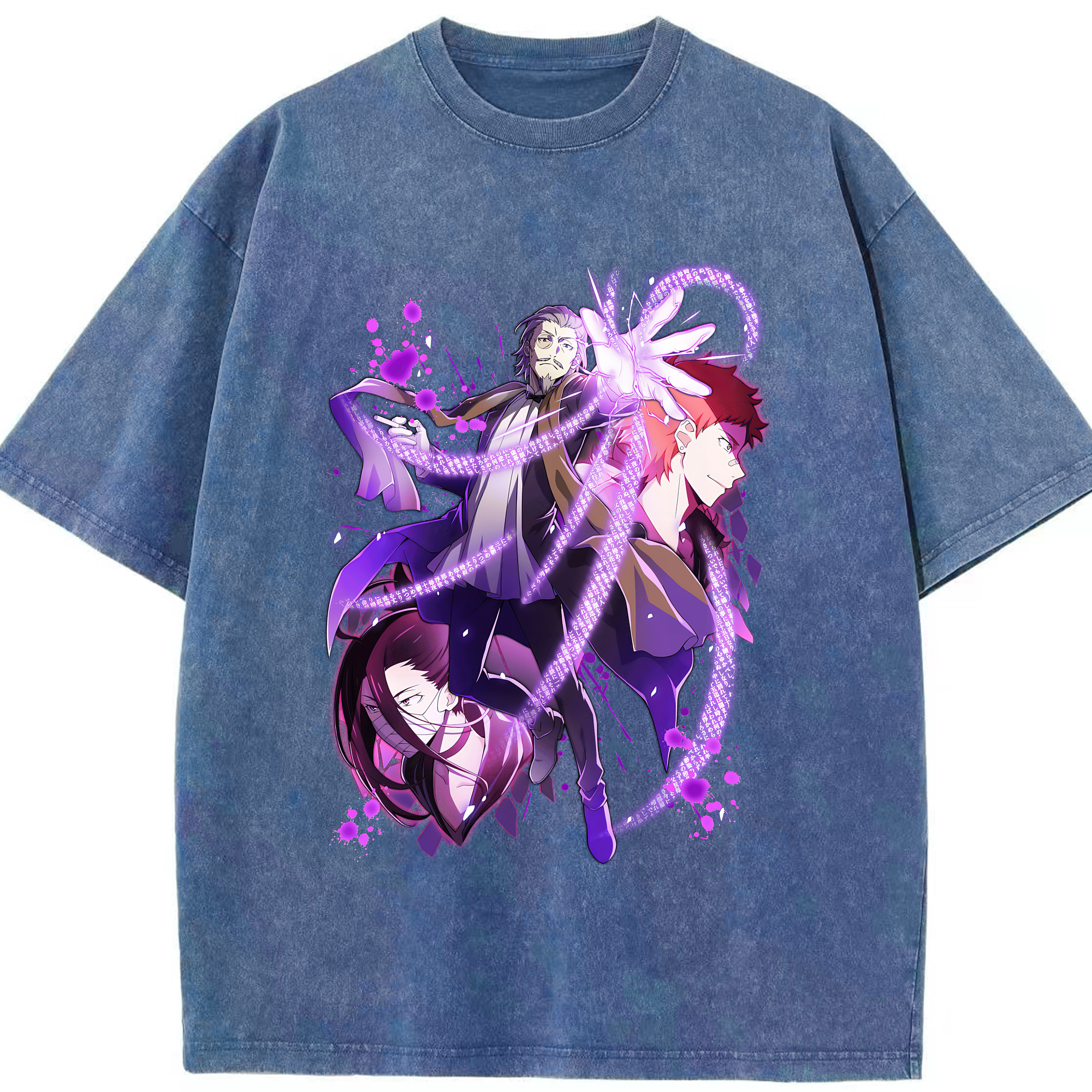 （画像用） 文豪ストレイドッグス Bungo Stray Dogs 綿100% ヴィンテージ風 半袖Tシャツ（フロントプリント）