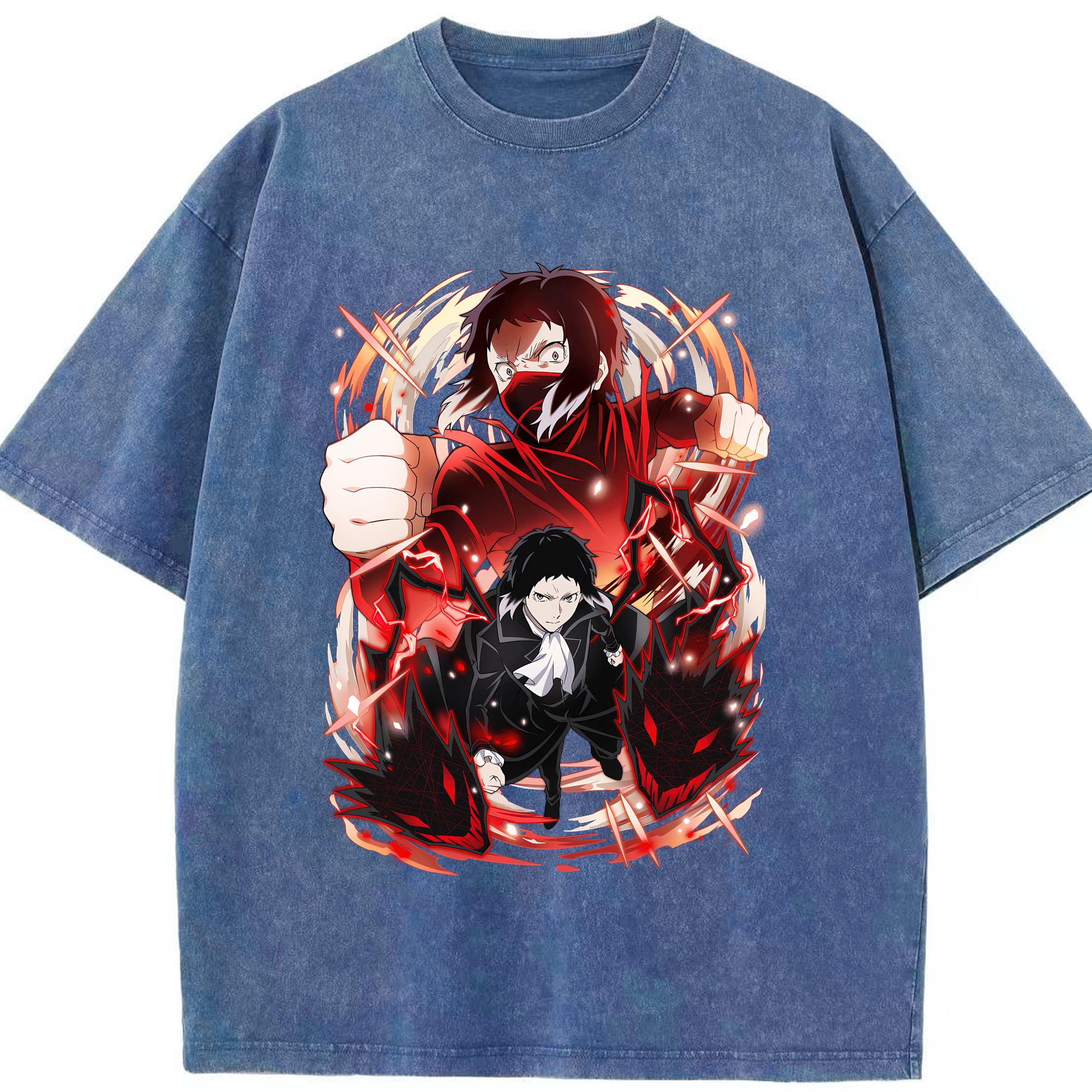 （画像用） 文豪ストレイドッグス Bungo Stray Dogs 綿100% ヴィンテージ風 半袖Tシャツ（フロントプリント）