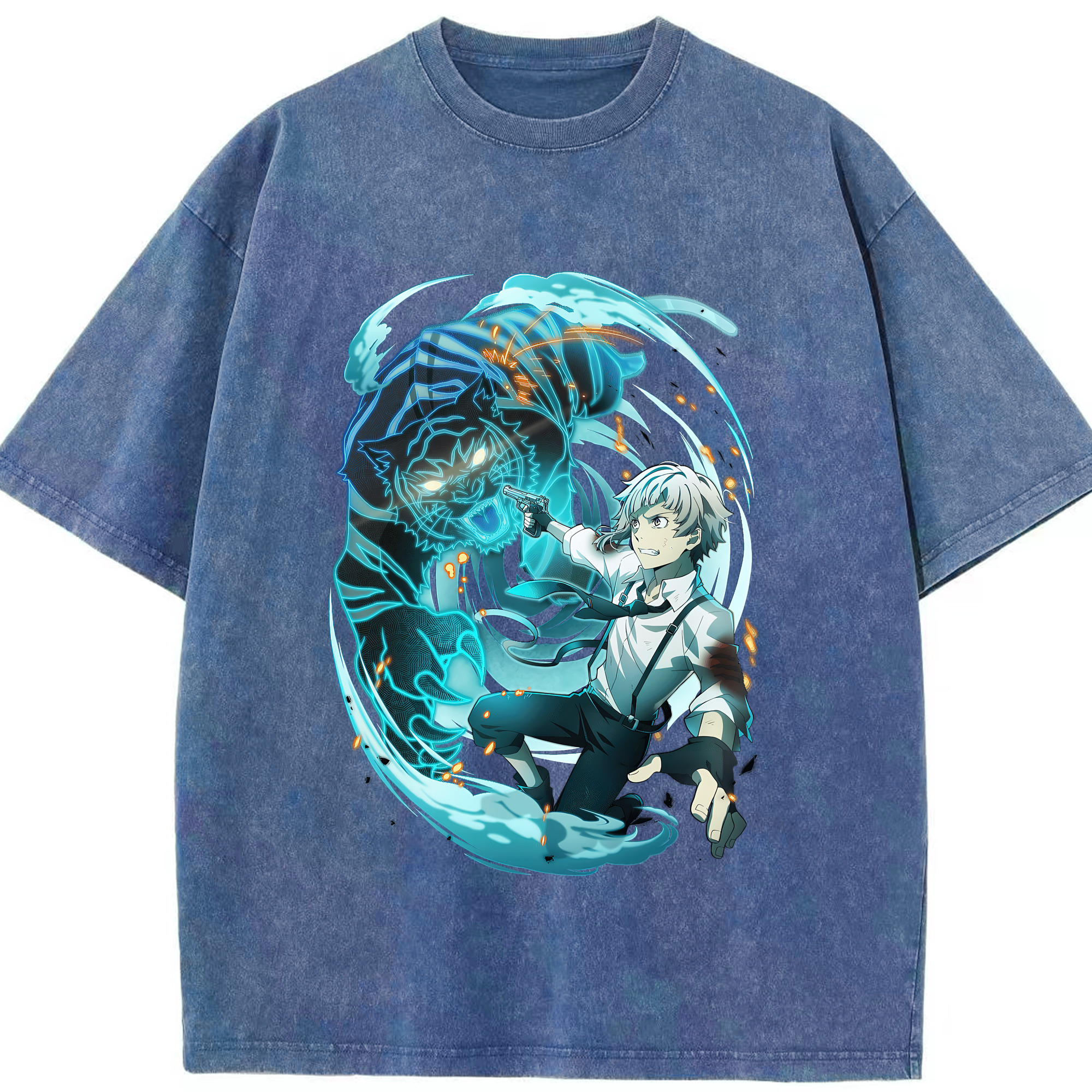 （画像用） 文豪ストレイドッグス Bungo Stray Dogs 綿100% ヴィンテージ風 半袖Tシャツ（フロントプリント）