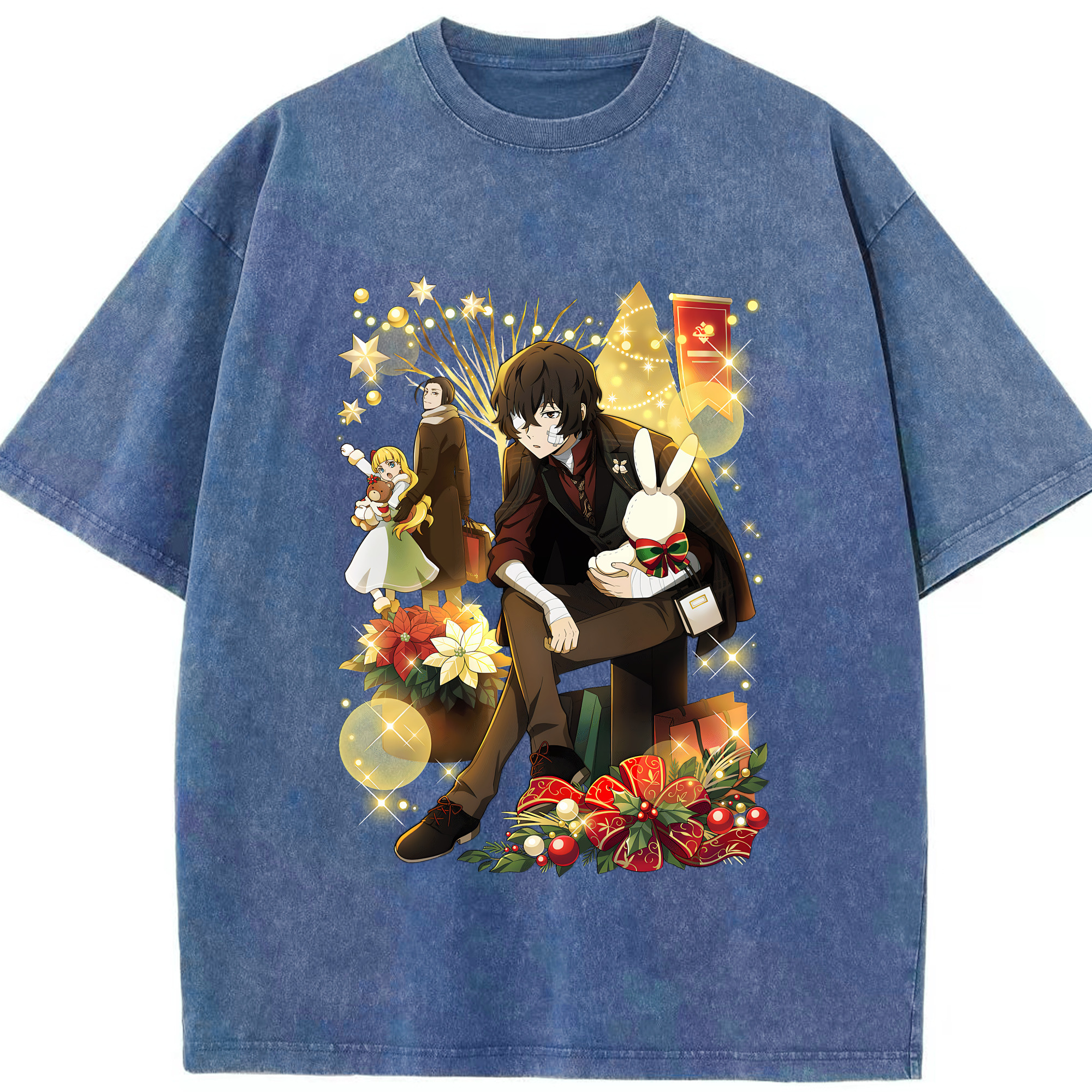 （画像用） 文豪ストレイドッグス Bungo Stray Dogs 綿100% ヴィンテージ風 半袖Tシャツ（フロントプリント）