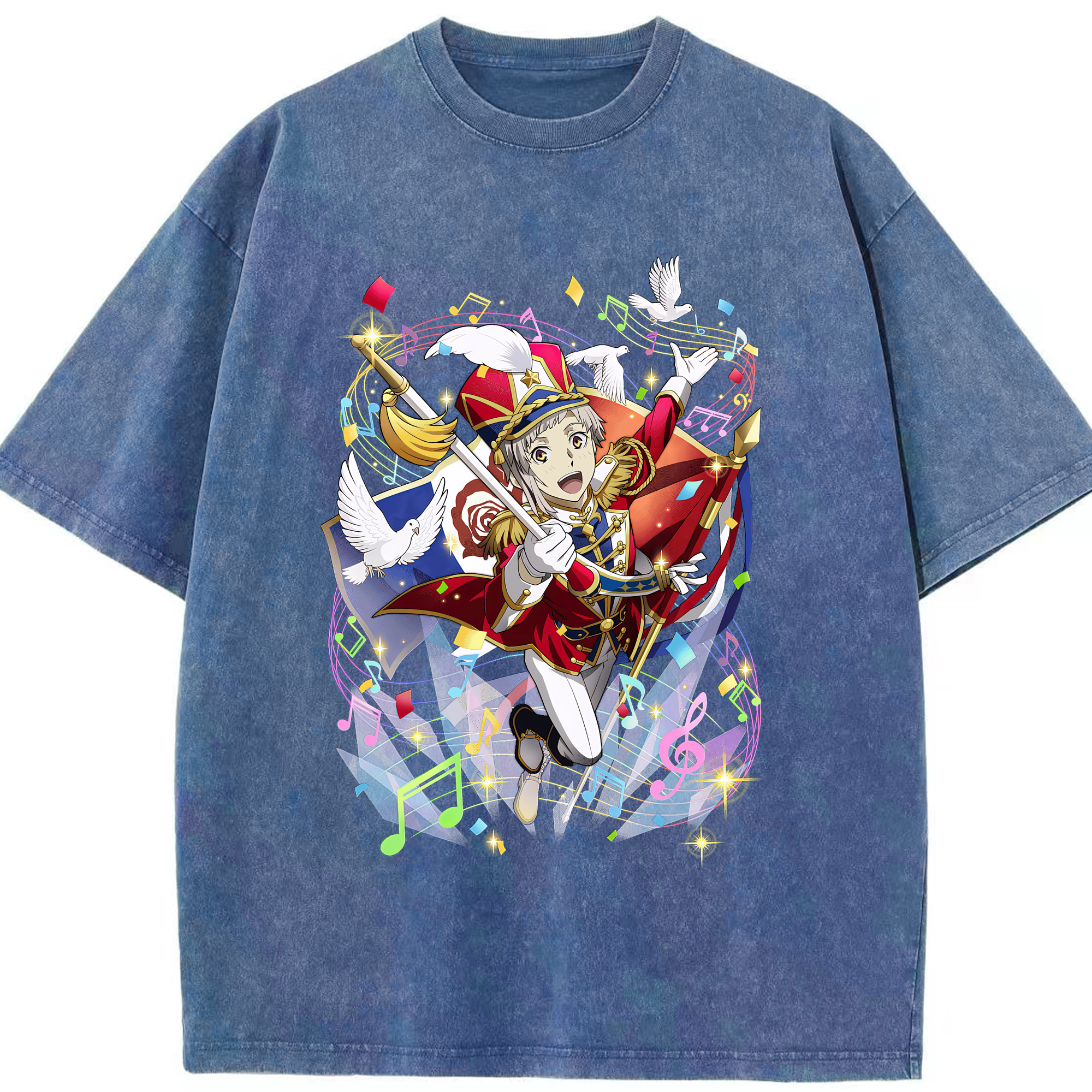 （画像用） 文豪ストレイドッグス Bungo Stray Dogs 綿100% ヴィンテージ風 半袖Tシャツ（フロントプリント）