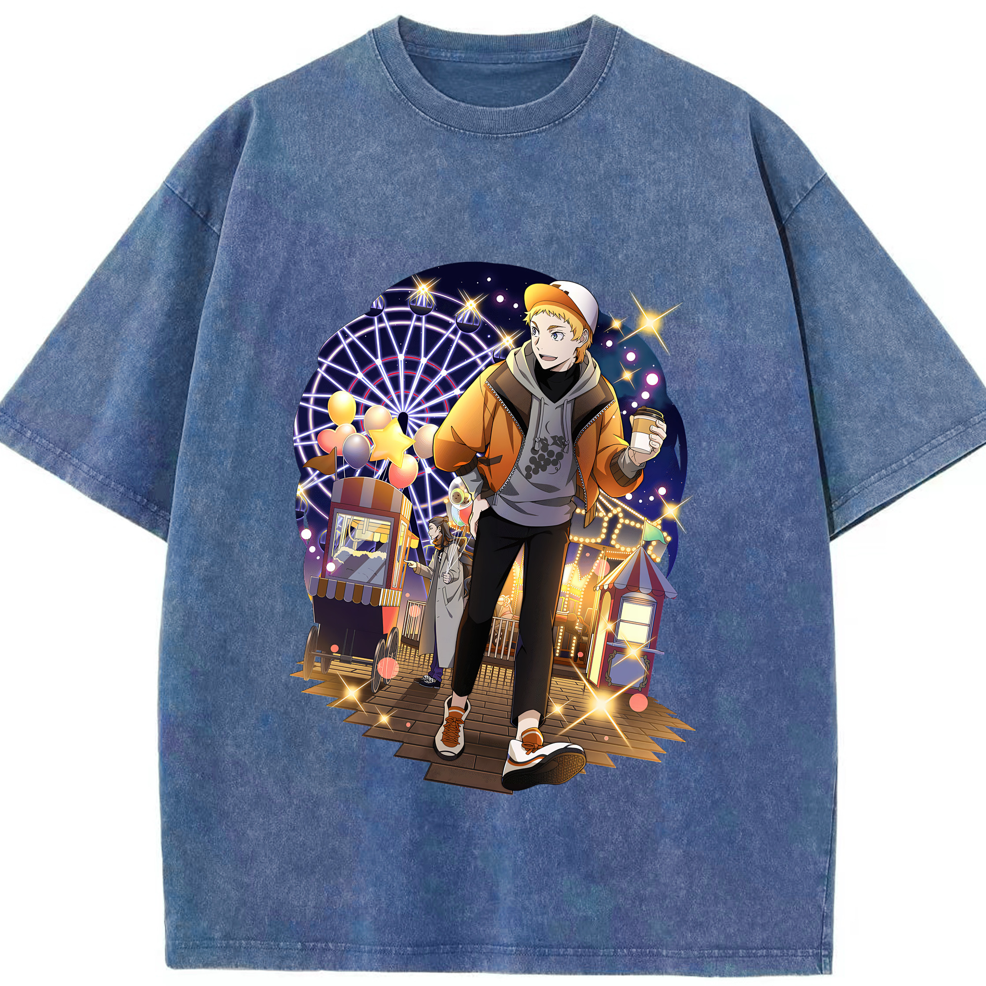 （画像用） 文豪ストレイドッグス Bungo Stray Dogs 綿100% ヴィンテージ風 半袖Tシャツ（フロントプリント）