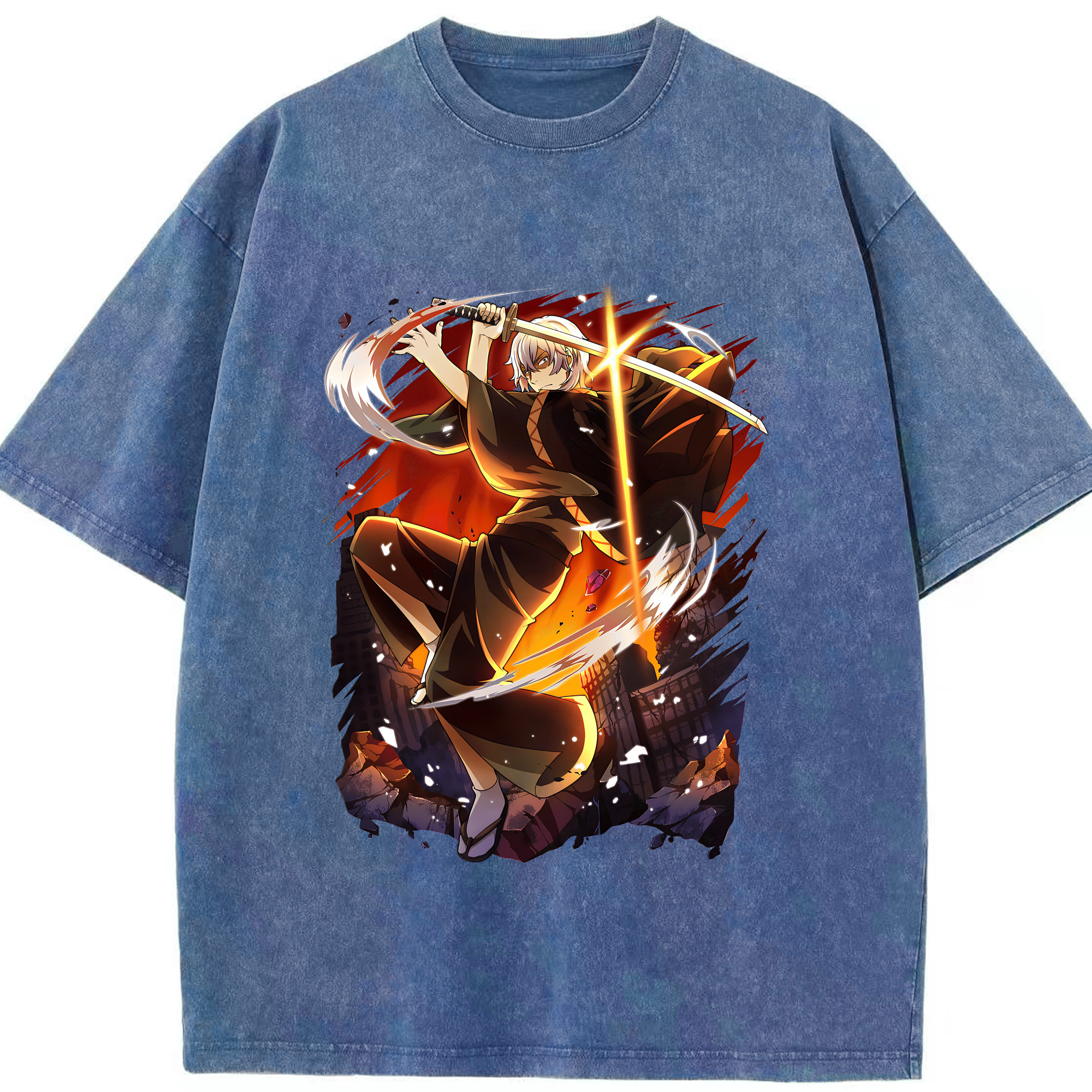 （画像用） 文豪ストレイドッグス Bungo Stray Dogs 綿100% ヴィンテージ風 半袖Tシャツ（フロントプリント）