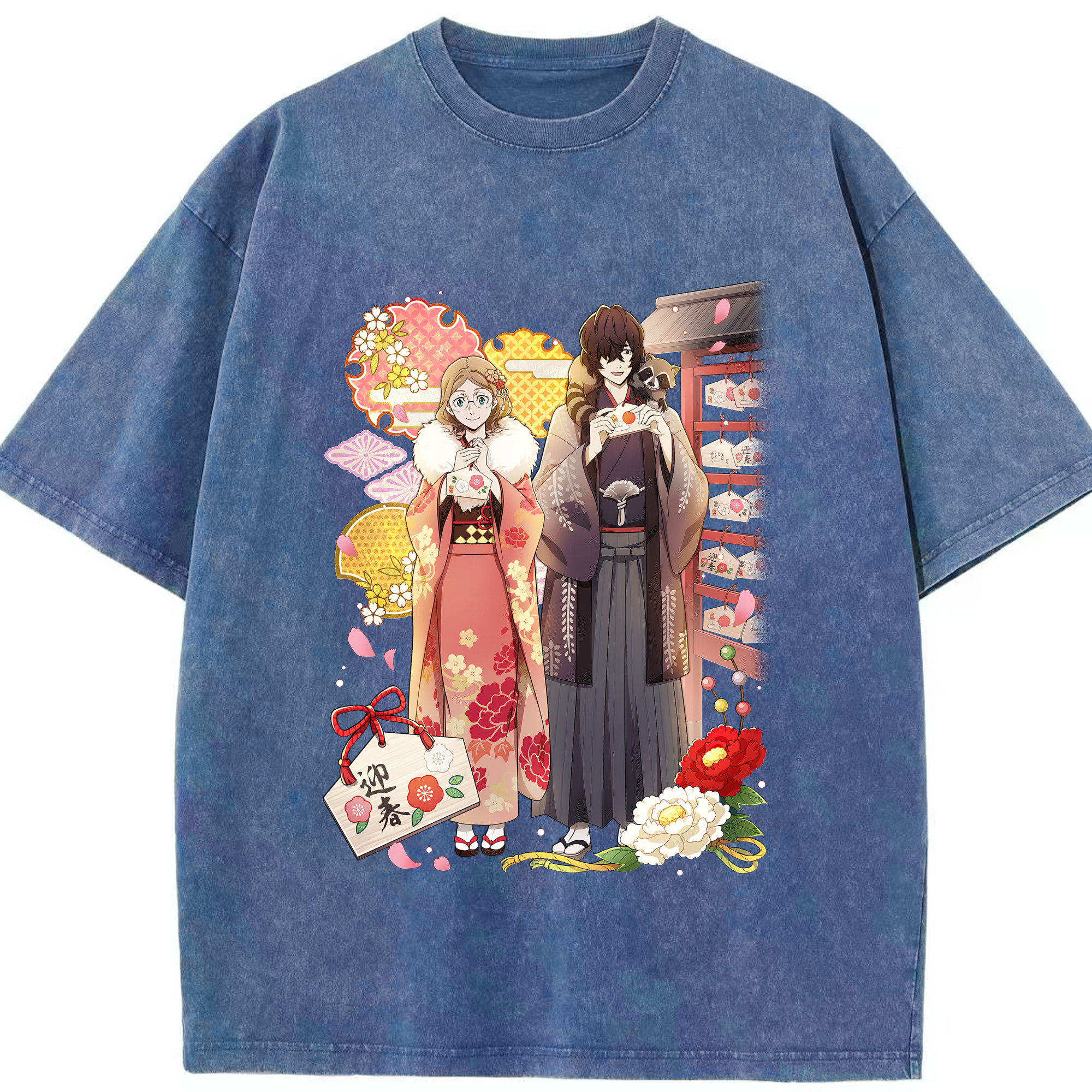 （画像用） 文豪ストレイドッグス Bungo Stray Dogs 綿100% ヴィンテージ風 半袖Tシャツ（フロントプリント）