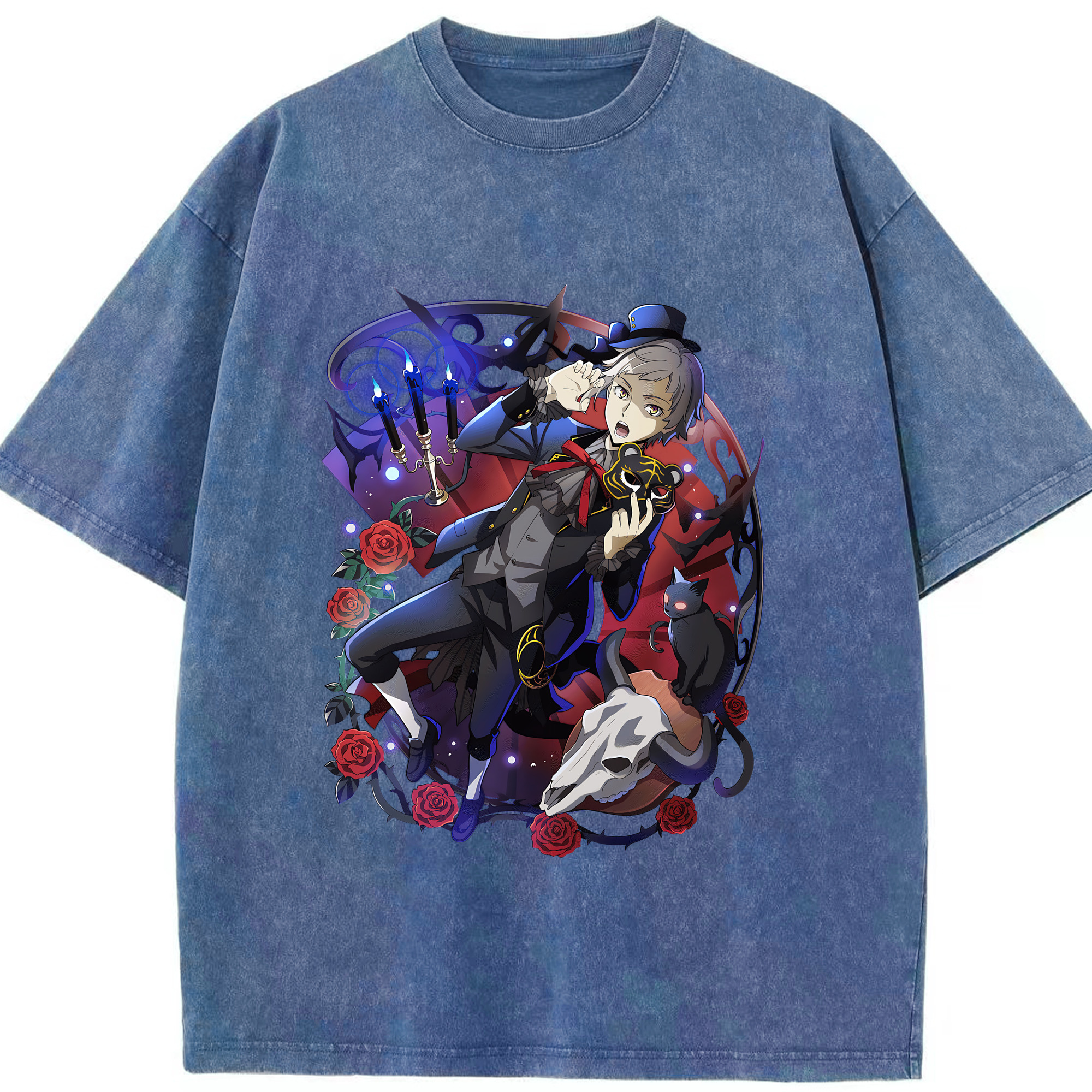 （画像用） 文豪ストレイドッグス Bungo Stray Dogs 綿100% ヴィンテージ風 半袖Tシャツ（フロントプリント）