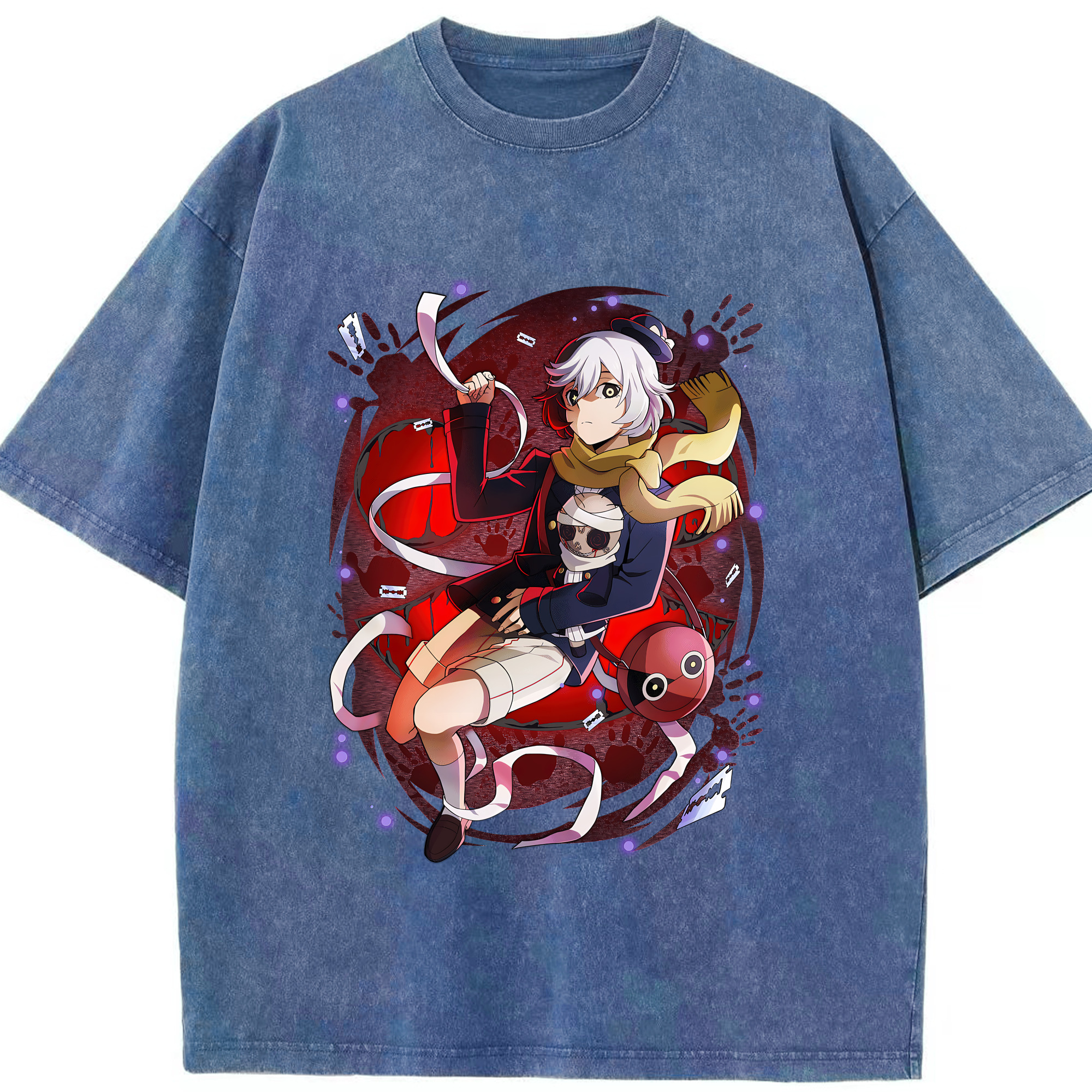 （画像用） 文豪ストレイドッグス Bungo Stray Dogs 綿100% ヴィンテージ風 半袖Tシャツ（フロントプリント）