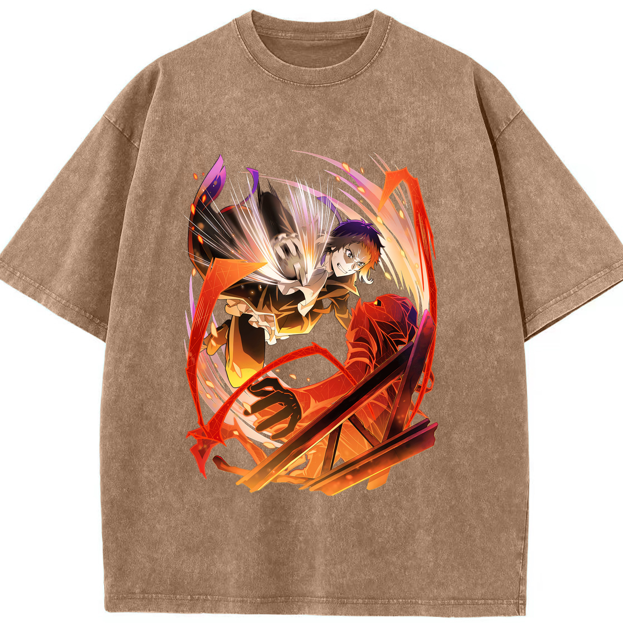 （画像用） 文豪ストレイドッグス Bungo Stray Dogs 綿100% ヴィンテージ風 半袖Tシャツ（フロントプリント）