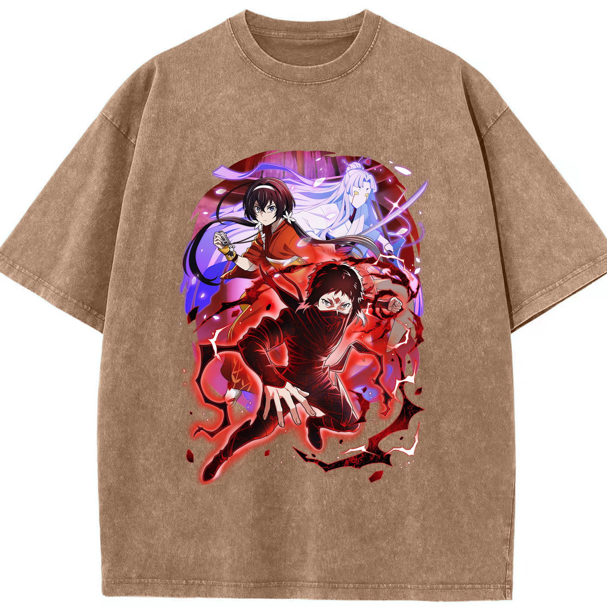 （画像用） 文豪ストレイドッグス Bungo Stray Dogs 綿100% ヴィンテージ風 半袖Tシャツ（フロントプリント）