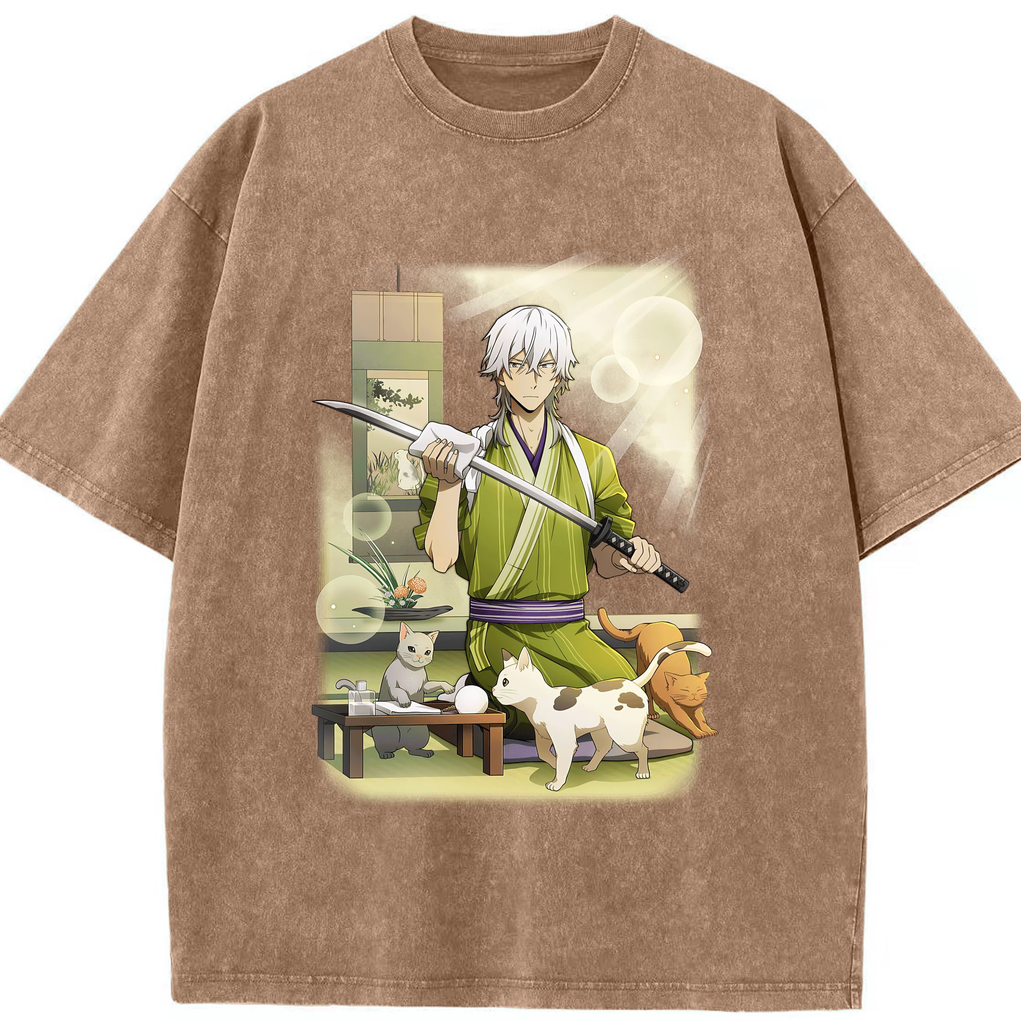 （画像用） 文豪ストレイドッグス Bungo Stray Dogs 綿100% ヴィンテージ風 半袖Tシャツ（フロントプリント）