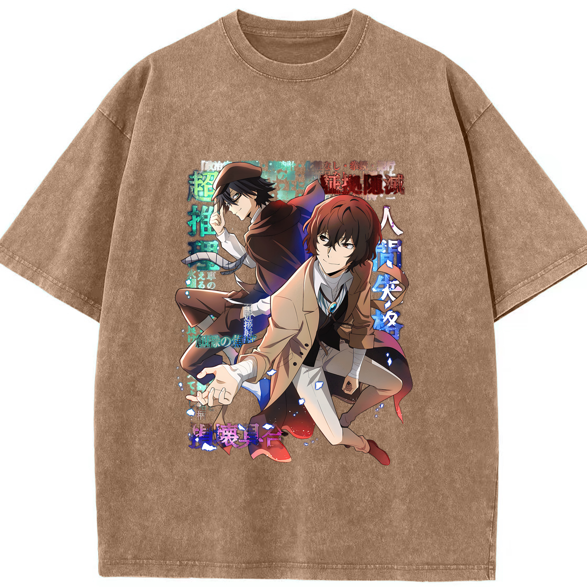 （画像用） 文豪ストレイドッグス Bungo Stray Dogs 綿100% ヴィンテージ風 半袖Tシャツ（フロントプリント）