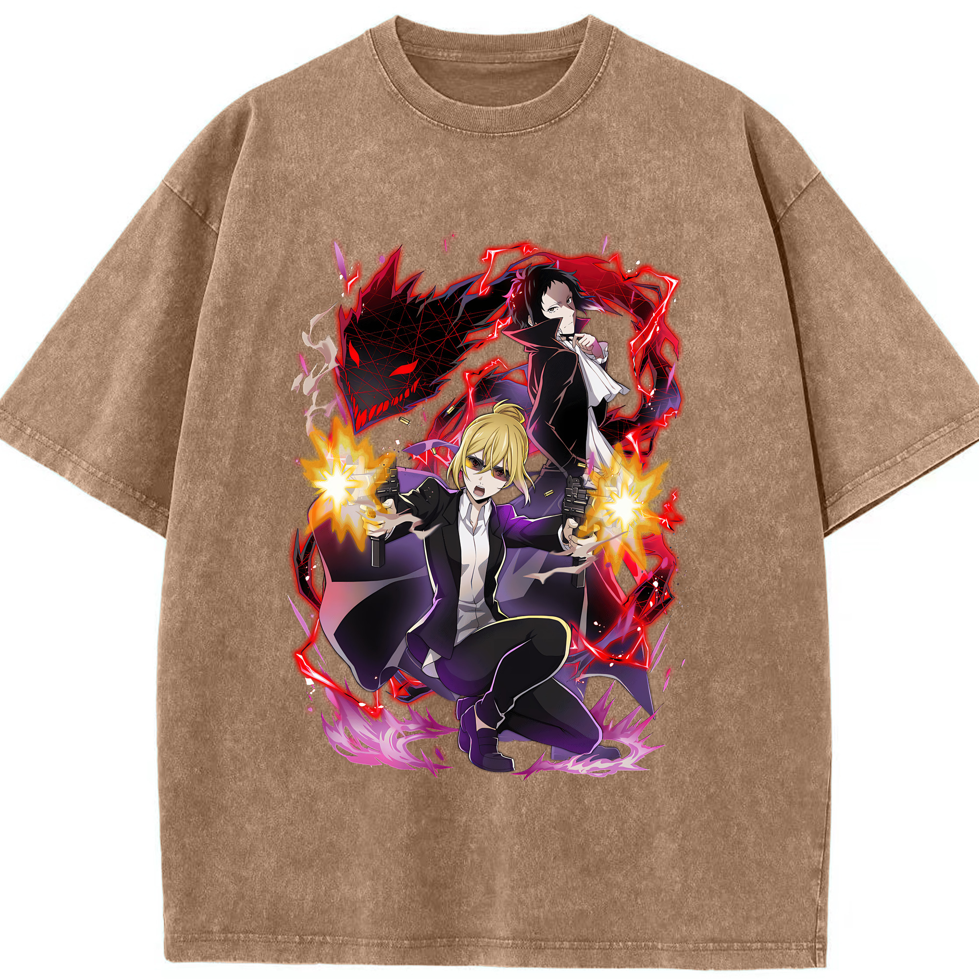 （画像用） 文豪ストレイドッグス Bungo Stray Dogs 綿100% ヴィンテージ風 半袖Tシャツ（フロントプリント）
