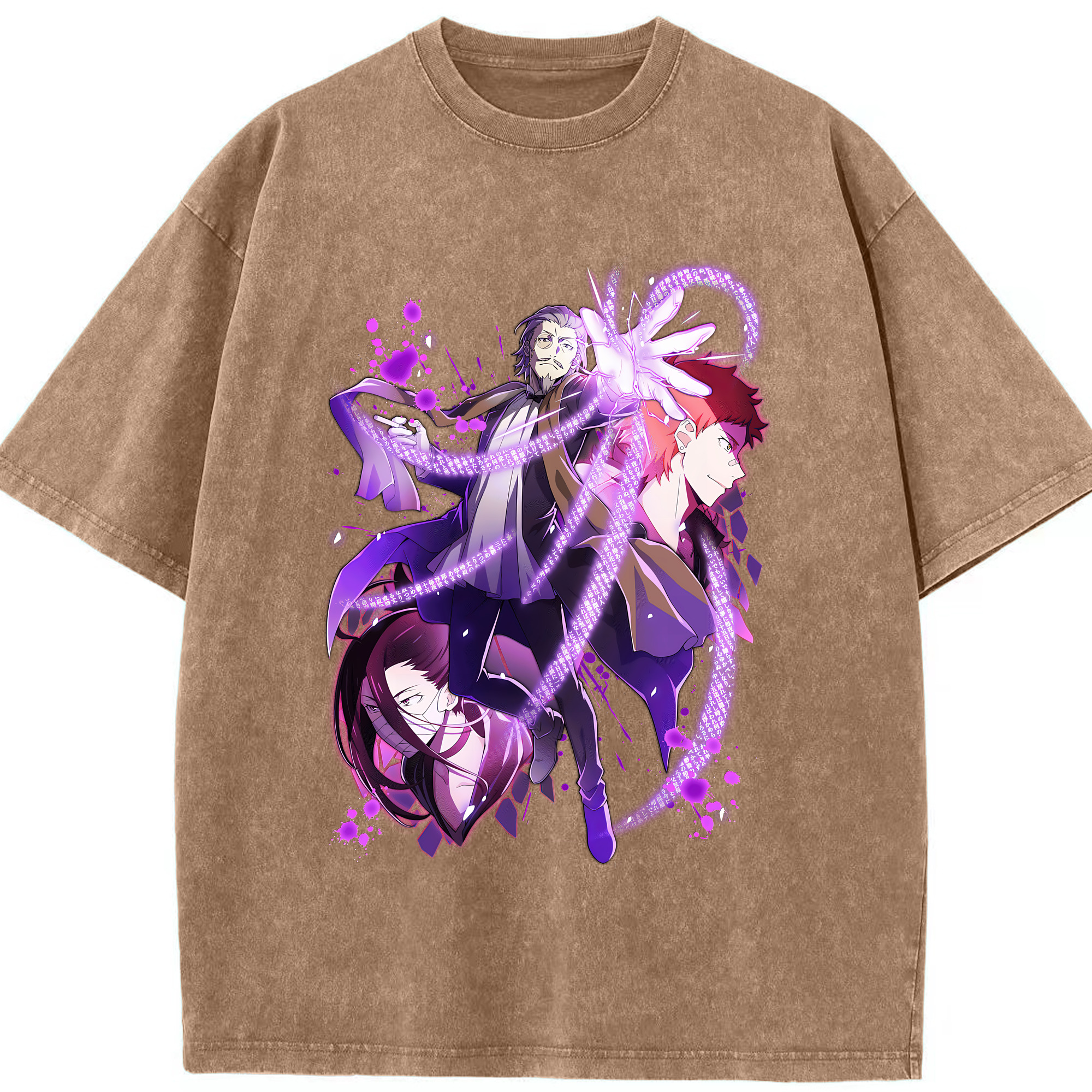 （画像用） 文豪ストレイドッグス Bungo Stray Dogs 綿100% ヴィンテージ風 半袖Tシャツ（フロントプリント）
