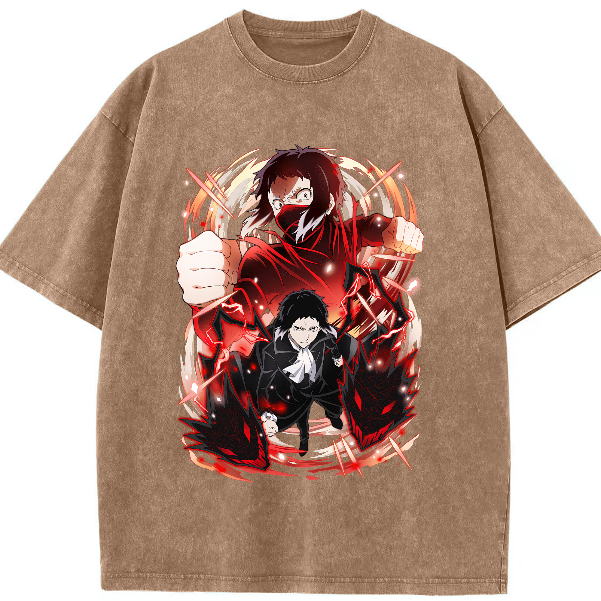 （画像用） 文豪ストレイドッグス Bungo Stray Dogs 綿100% ヴィンテージ風 半袖Tシャツ（フロントプリント）