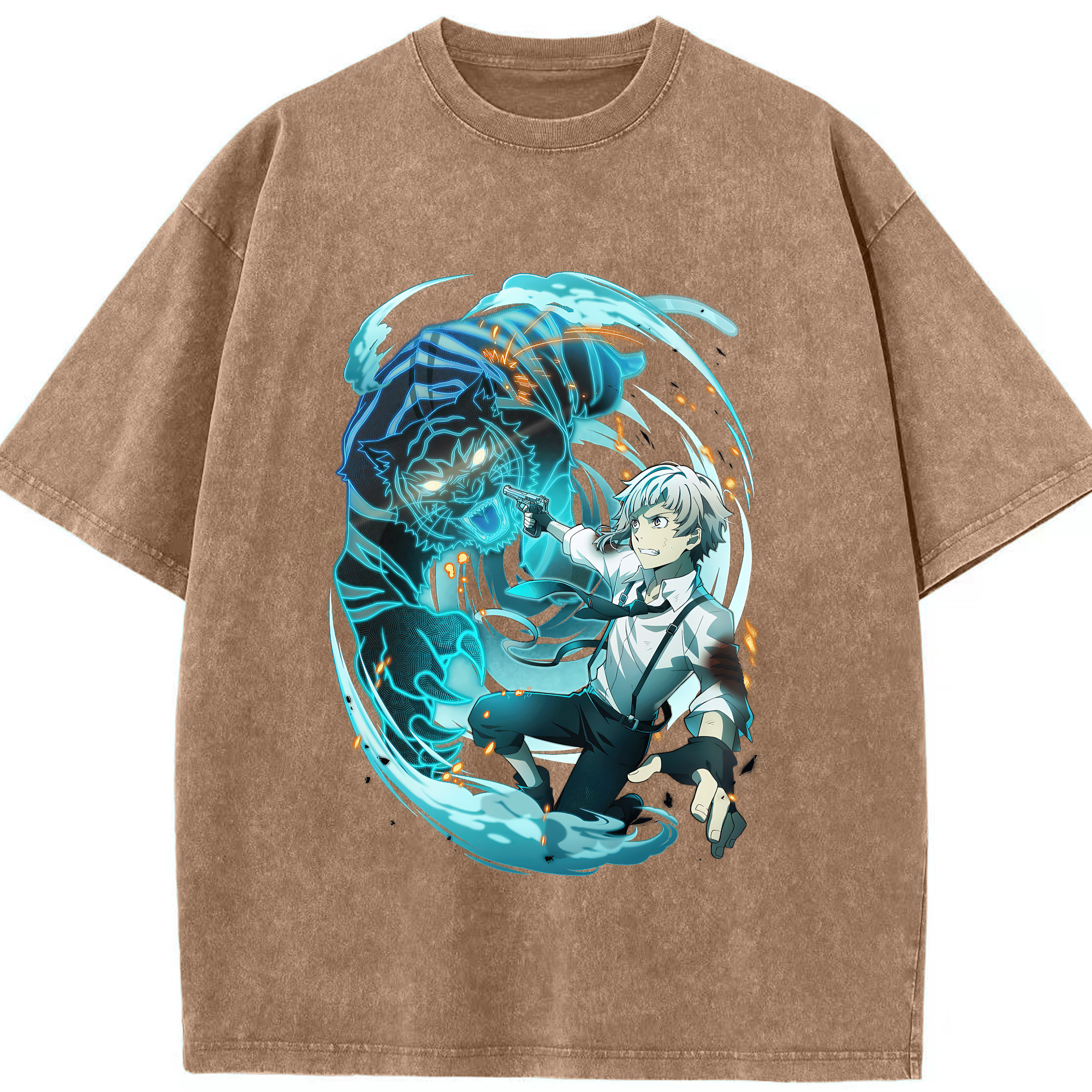 （画像用） 文豪ストレイドッグス Bungo Stray Dogs 綿100% ヴィンテージ風 半袖Tシャツ（フロントプリント）