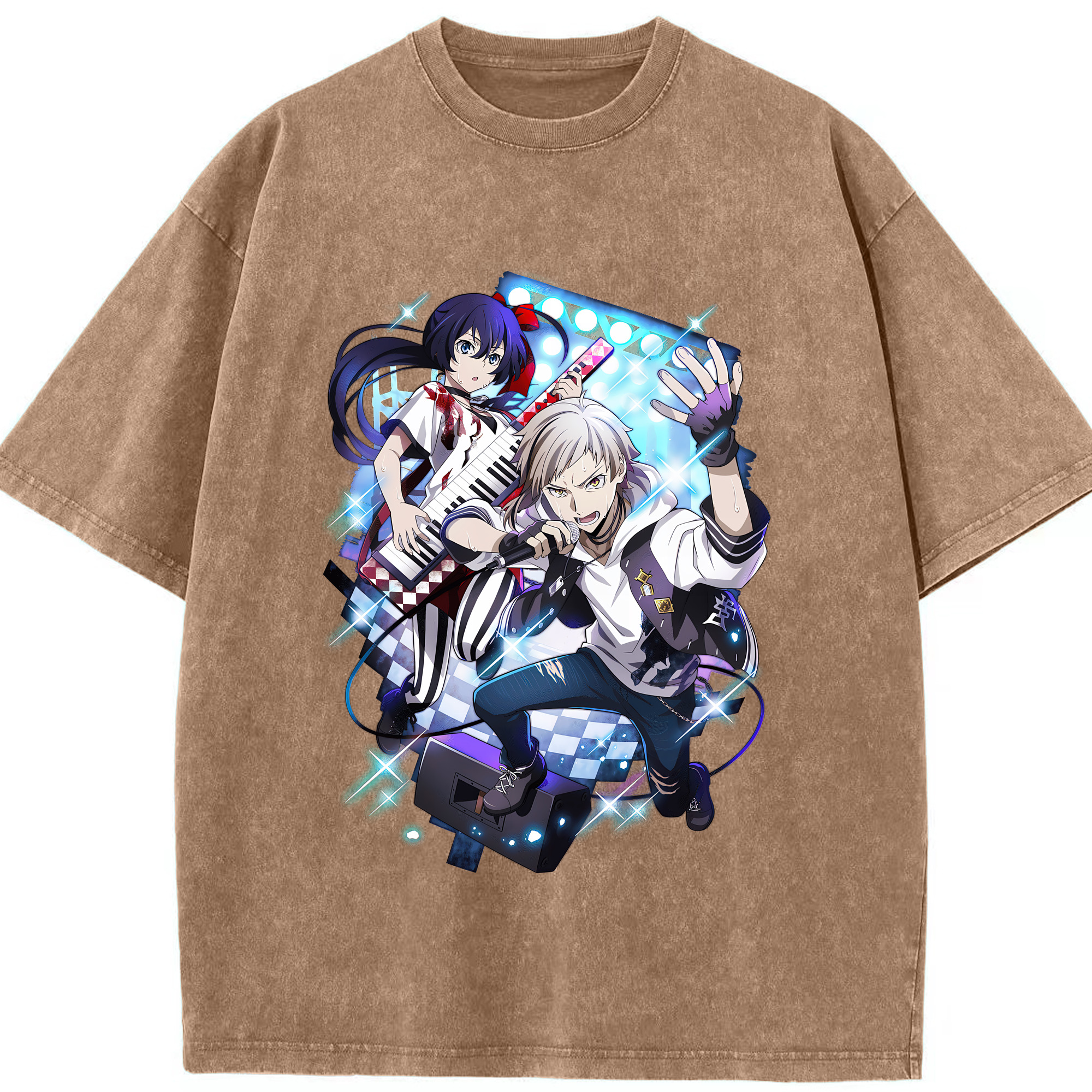 （画像用） 文豪ストレイドッグス Bungo Stray Dogs 綿100% ヴィンテージ風 半袖Tシャツ（フロントプリント）
