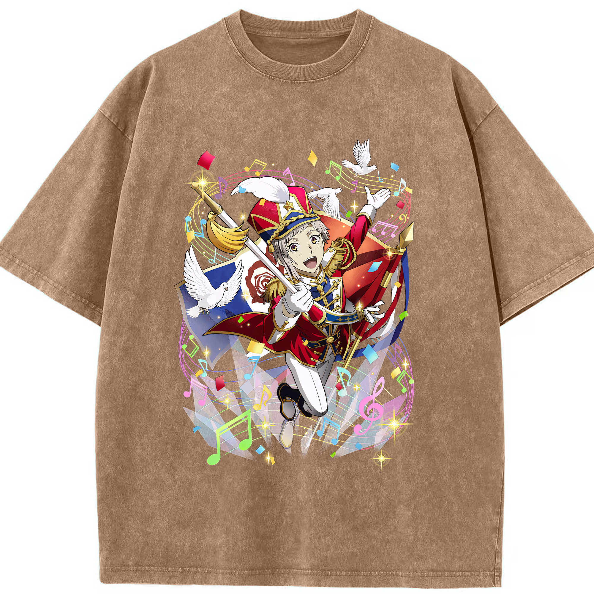 （画像用） 文豪ストレイドッグス Bungo Stray Dogs 綿100% ヴィンテージ風 半袖Tシャツ（フロントプリント）