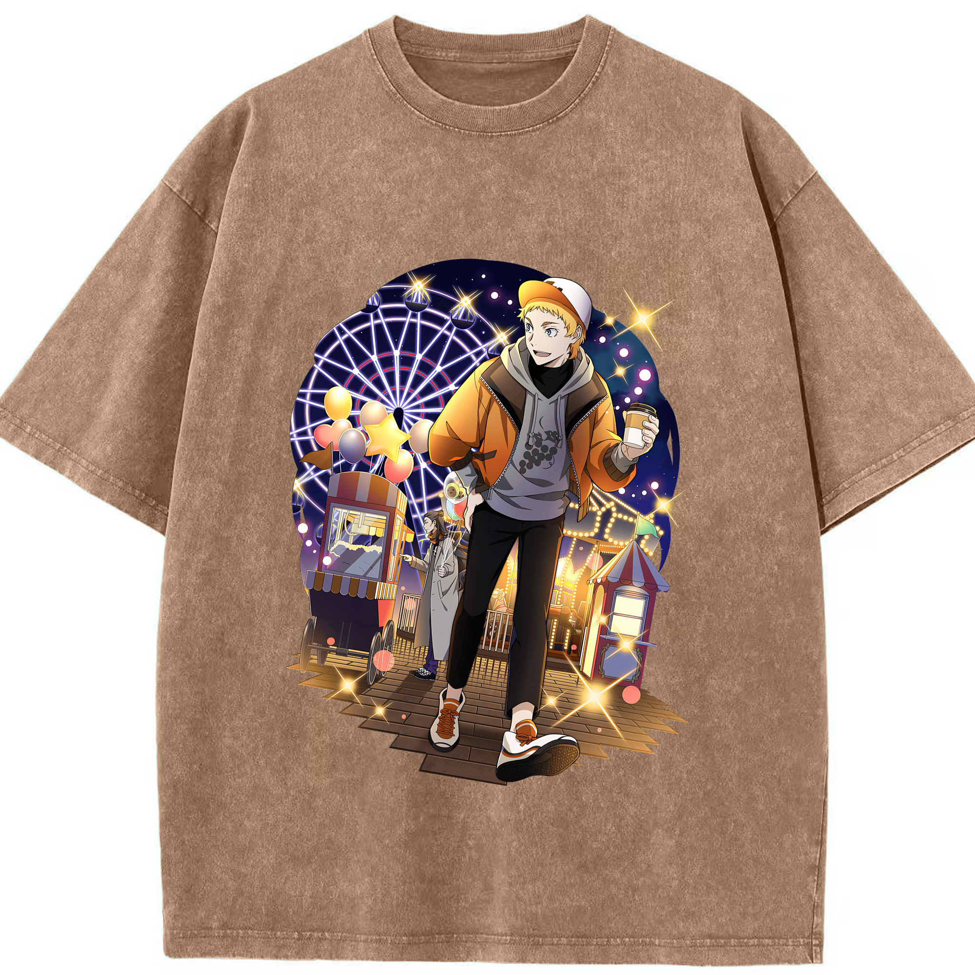 （画像用） 文豪ストレイドッグス Bungo Stray Dogs 綿100% ヴィンテージ風 半袖Tシャツ（フロントプリント）
