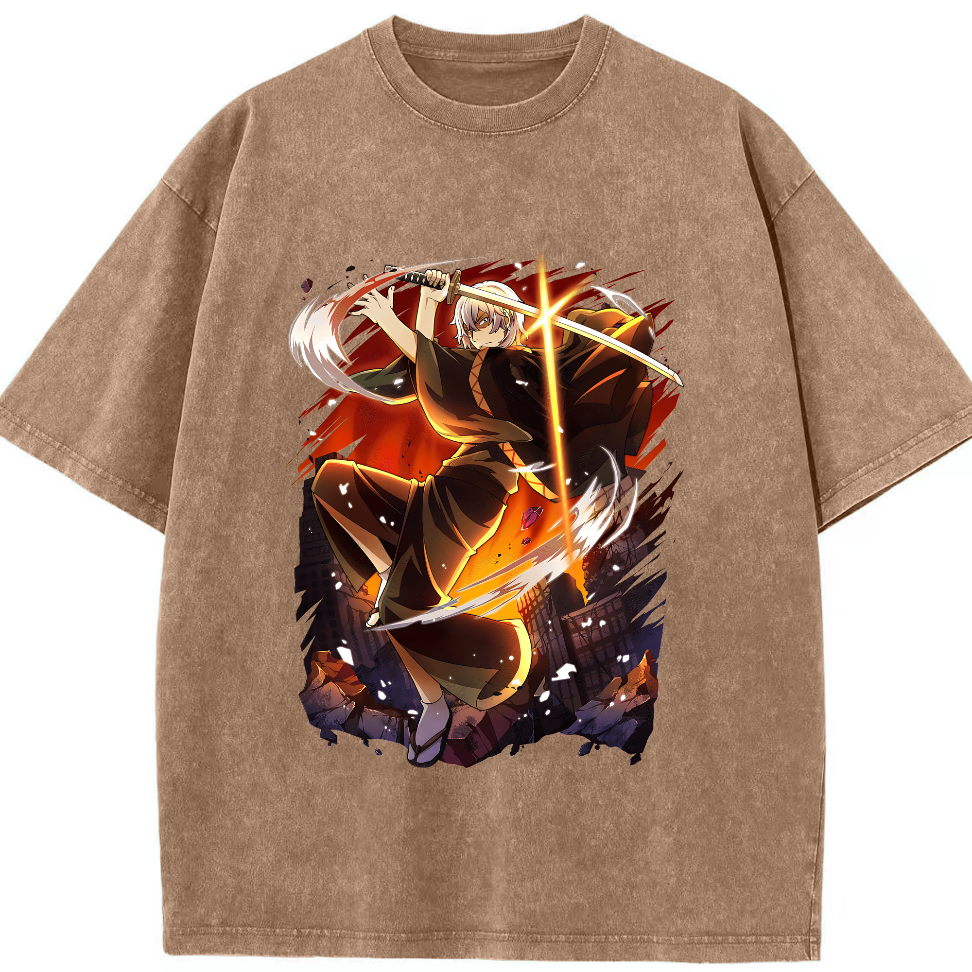 （画像用） 文豪ストレイドッグス Bungo Stray Dogs 綿100% ヴィンテージ風 半袖Tシャツ（フロントプリント）