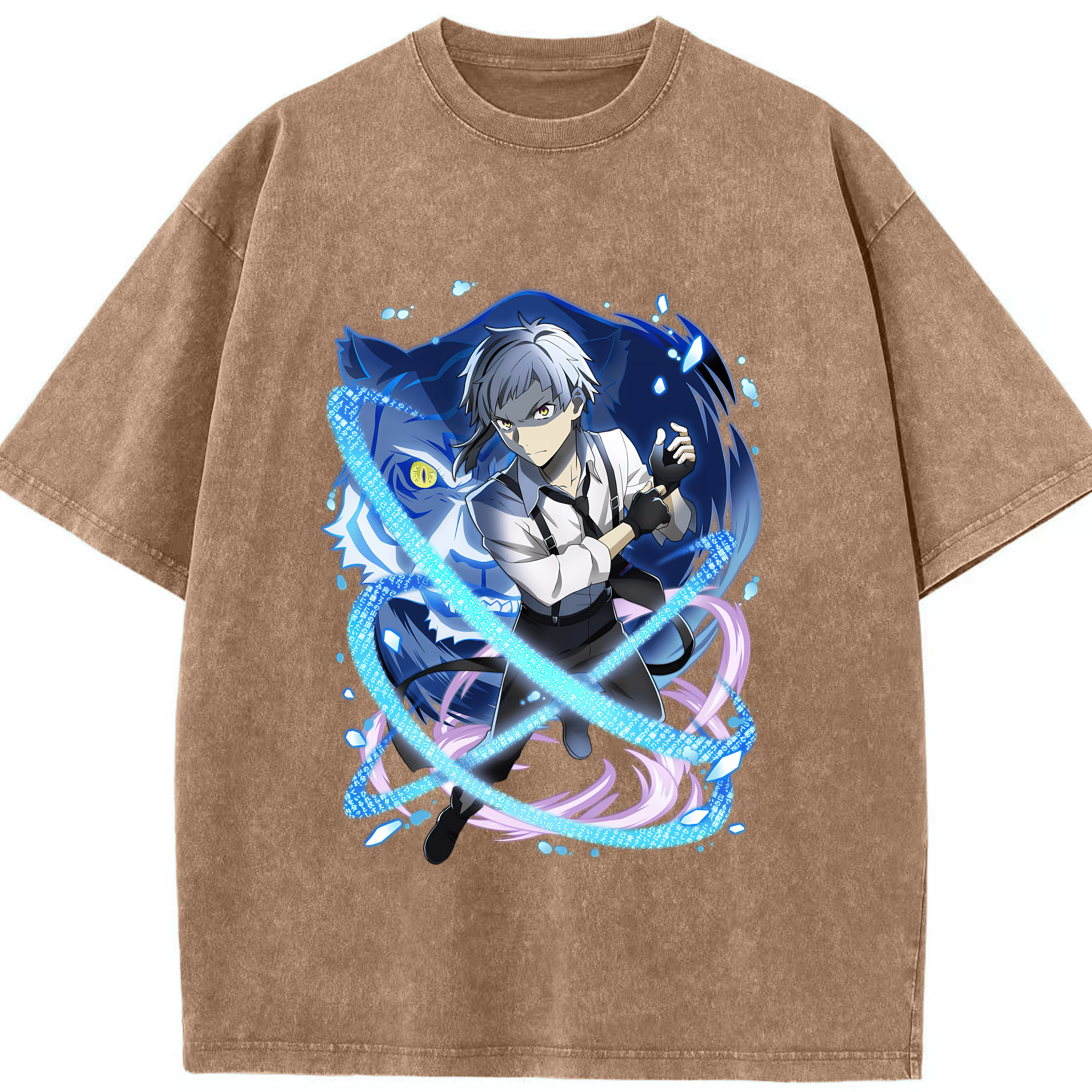 （画像用） 文豪ストレイドッグス Bungo Stray Dogs 綿100% ヴィンテージ風 半袖Tシャツ（フロントプリント）
