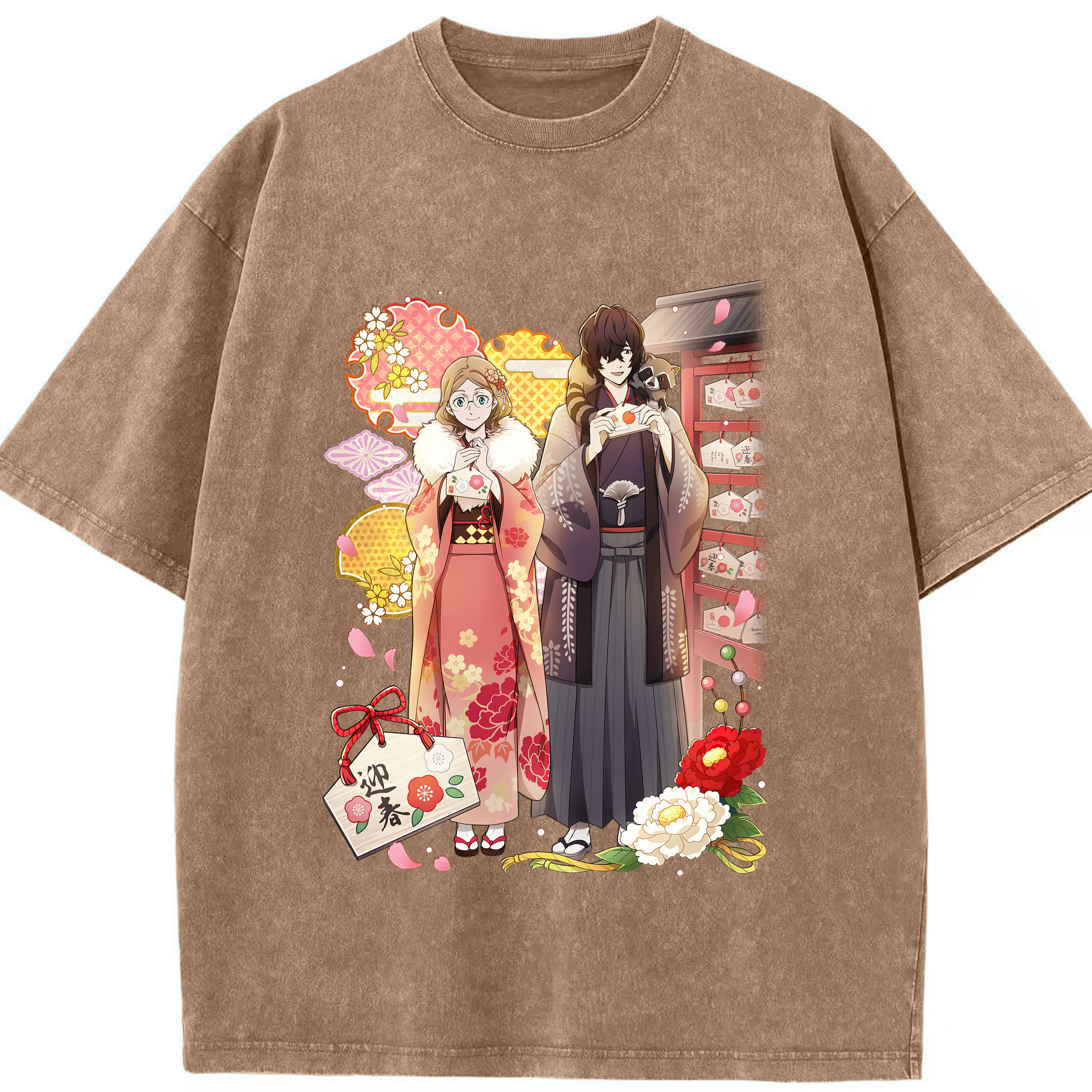 （画像用） 文豪ストレイドッグス Bungo Stray Dogs 綿100% ヴィンテージ風 半袖Tシャツ（フロントプリント）