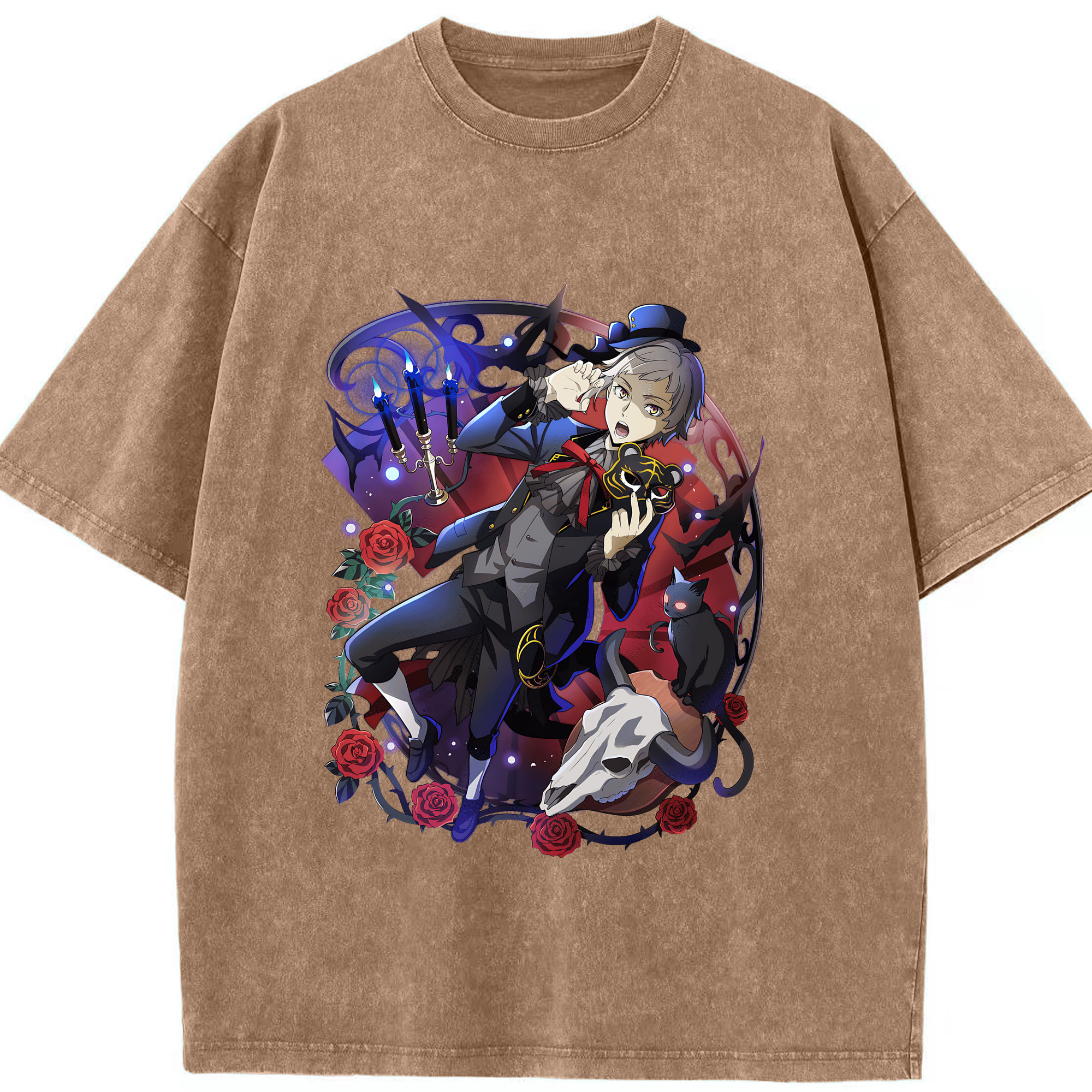 （画像用） 文豪ストレイドッグス Bungo Stray Dogs 綿100% ヴィンテージ風 半袖Tシャツ（フロントプリント）