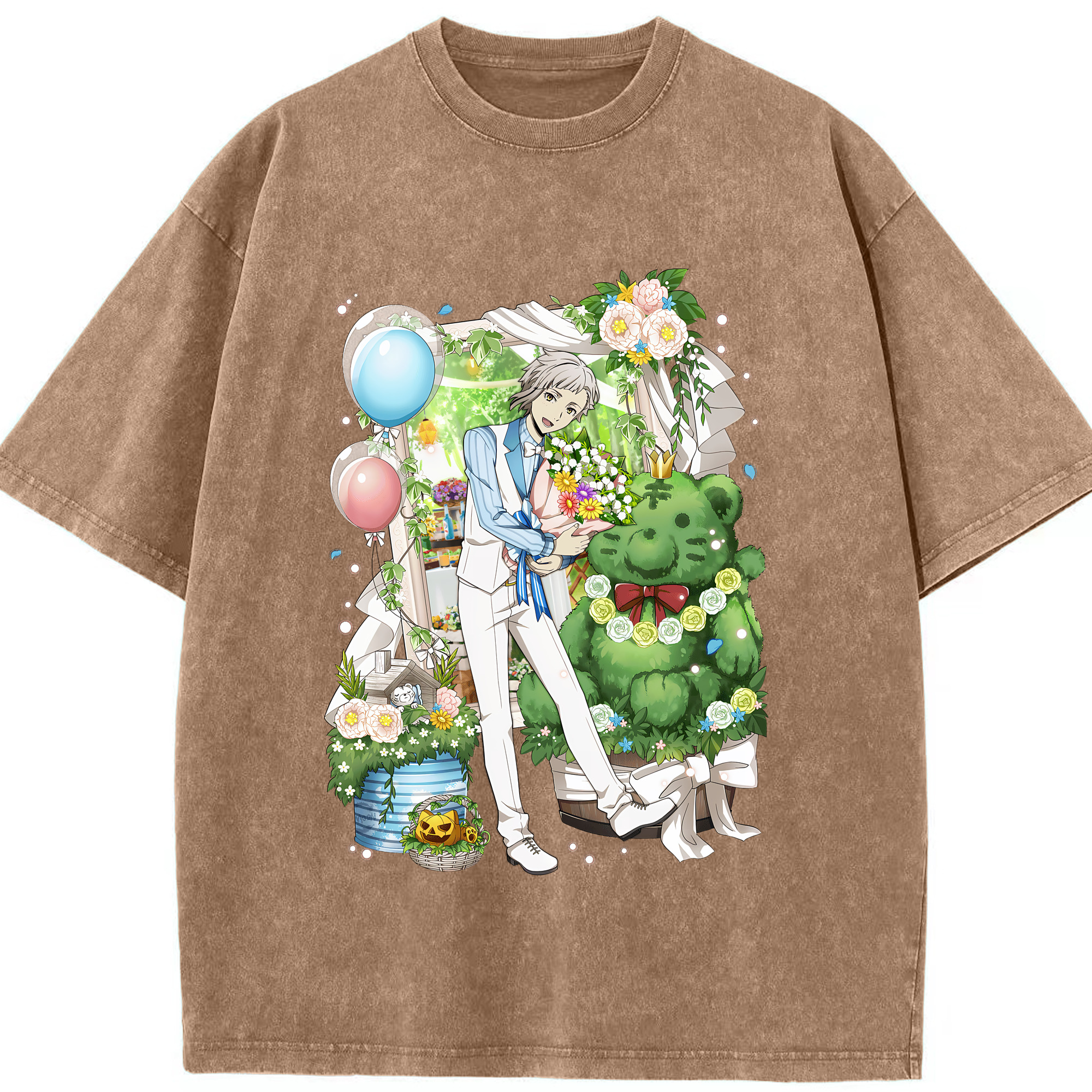 （画像用） 文豪ストレイドッグス Bungo Stray Dogs 綿100% ヴィンテージ風 半袖Tシャツ（フロントプリント）