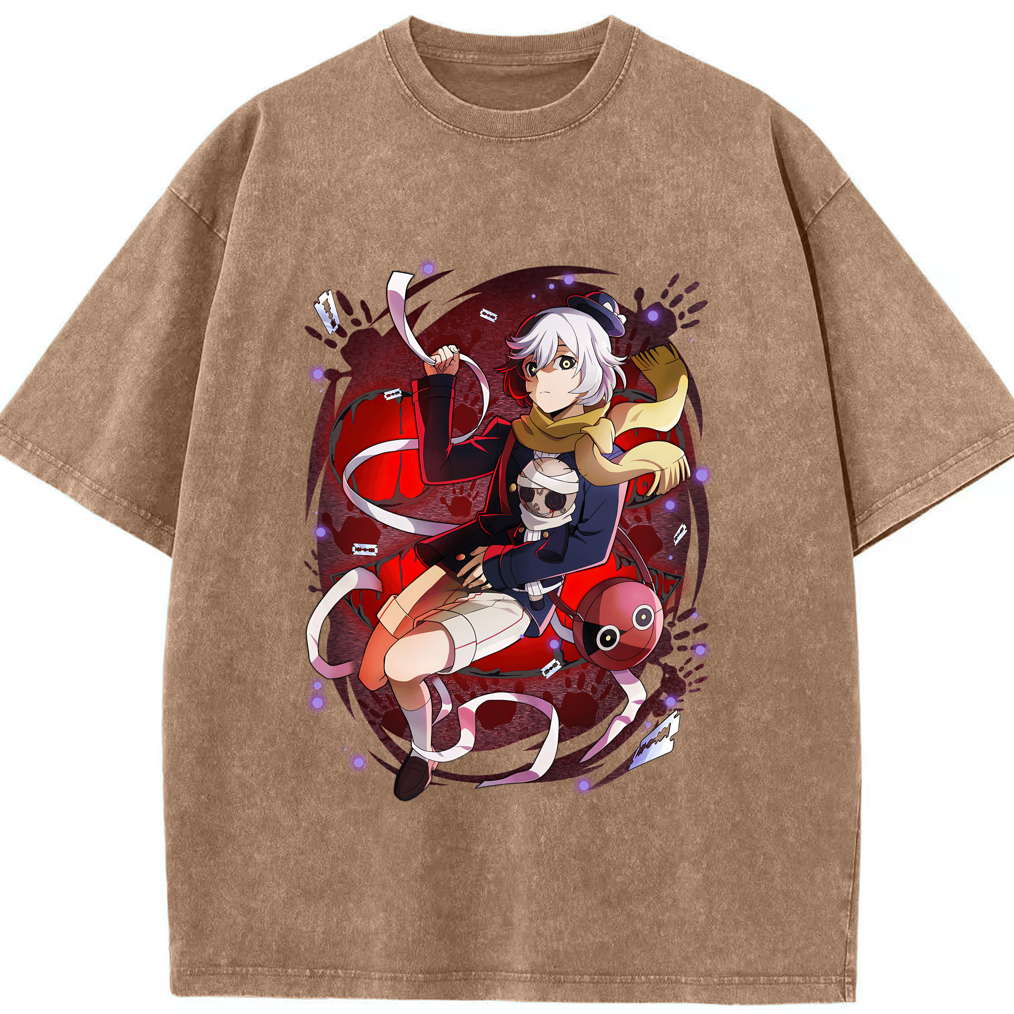 （画像用） 文豪ストレイドッグス Bungo Stray Dogs 綿100% ヴィンテージ風 半袖Tシャツ（フロントプリント）