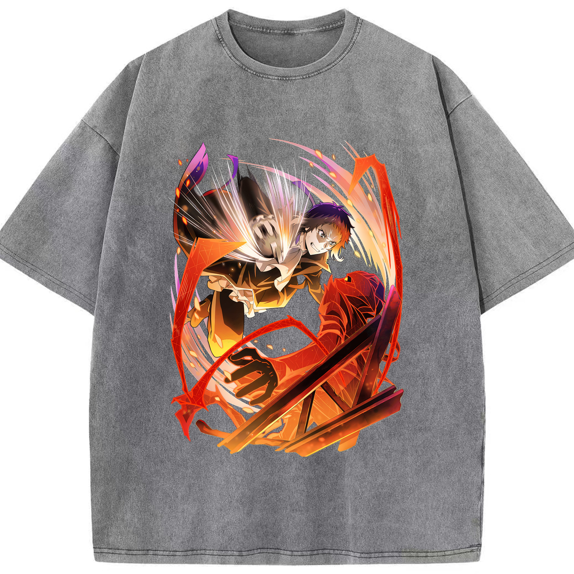 （画像用） 文豪ストレイドッグス Bungo Stray Dogs 綿100% ヴィンテージ風 半袖Tシャツ（フロントプリント）