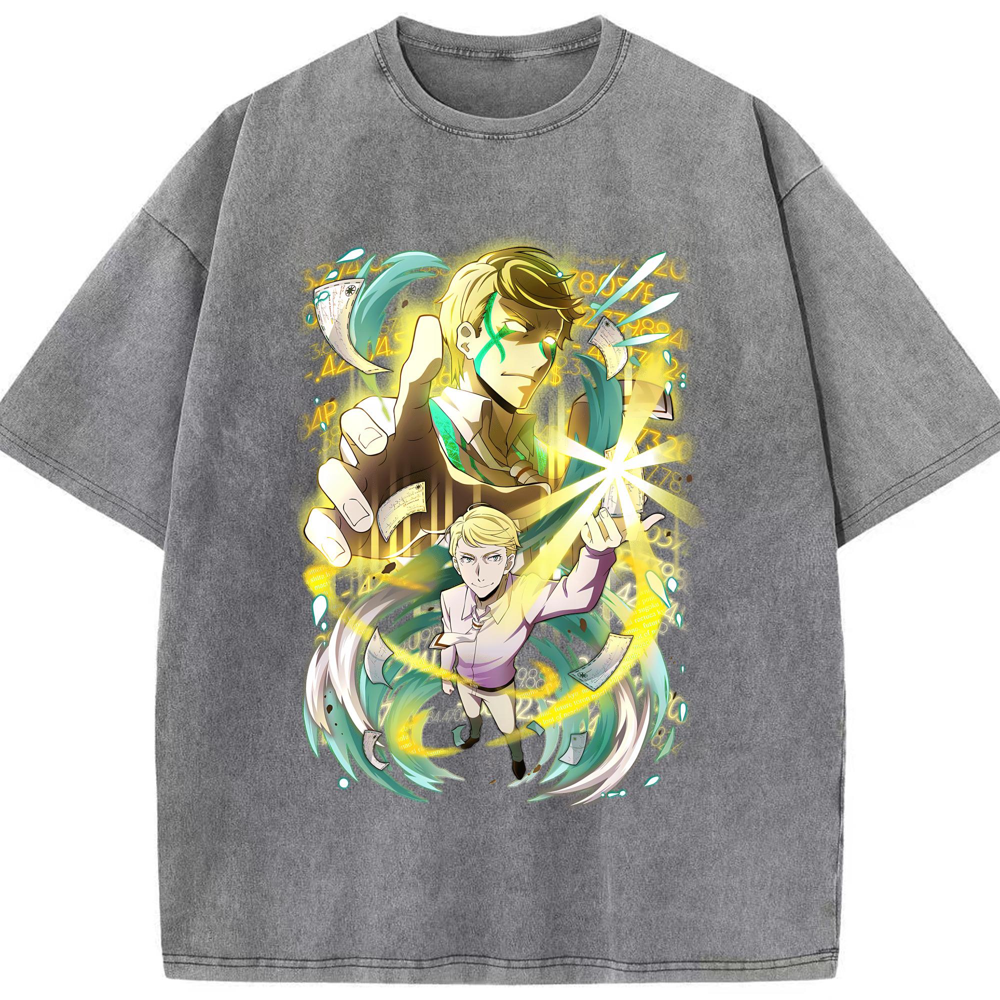 （画像用） 文豪ストレイドッグス Bungo Stray Dogs 綿100% ヴィンテージ風 半袖Tシャツ（フロントプリント）