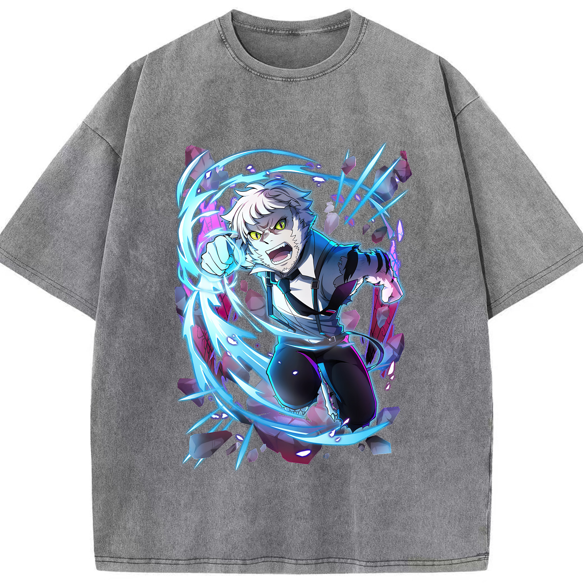 （画像用） 文豪ストレイドッグス Bungo Stray Dogs 綿100% ヴィンテージ風 半袖Tシャツ（フロントプリント）