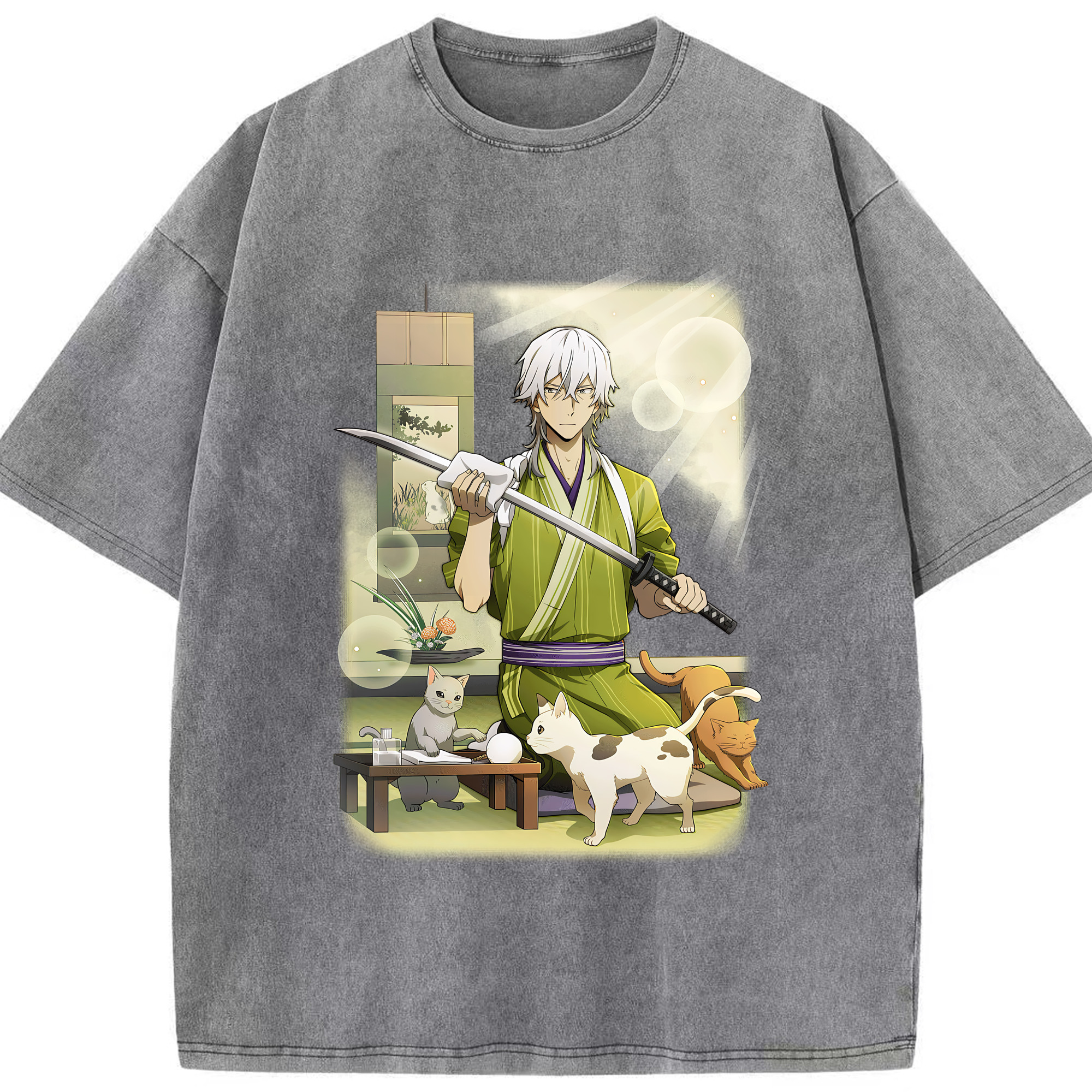 （画像用） 文豪ストレイドッグス Bungo Stray Dogs 綿100% ヴィンテージ風 半袖Tシャツ（フロントプリント）