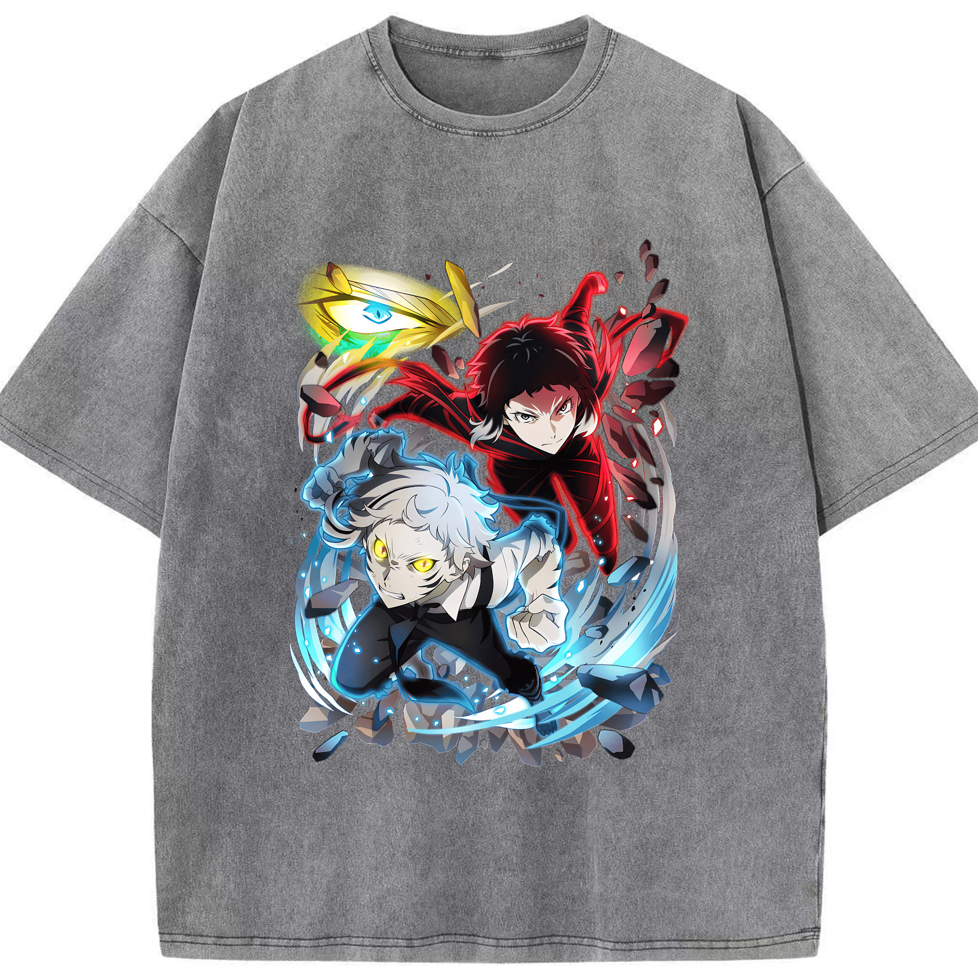 （画像用） 文豪ストレイドッグス Bungo Stray Dogs 綿100% ヴィンテージ風 半袖Tシャツ（フロントプリント）