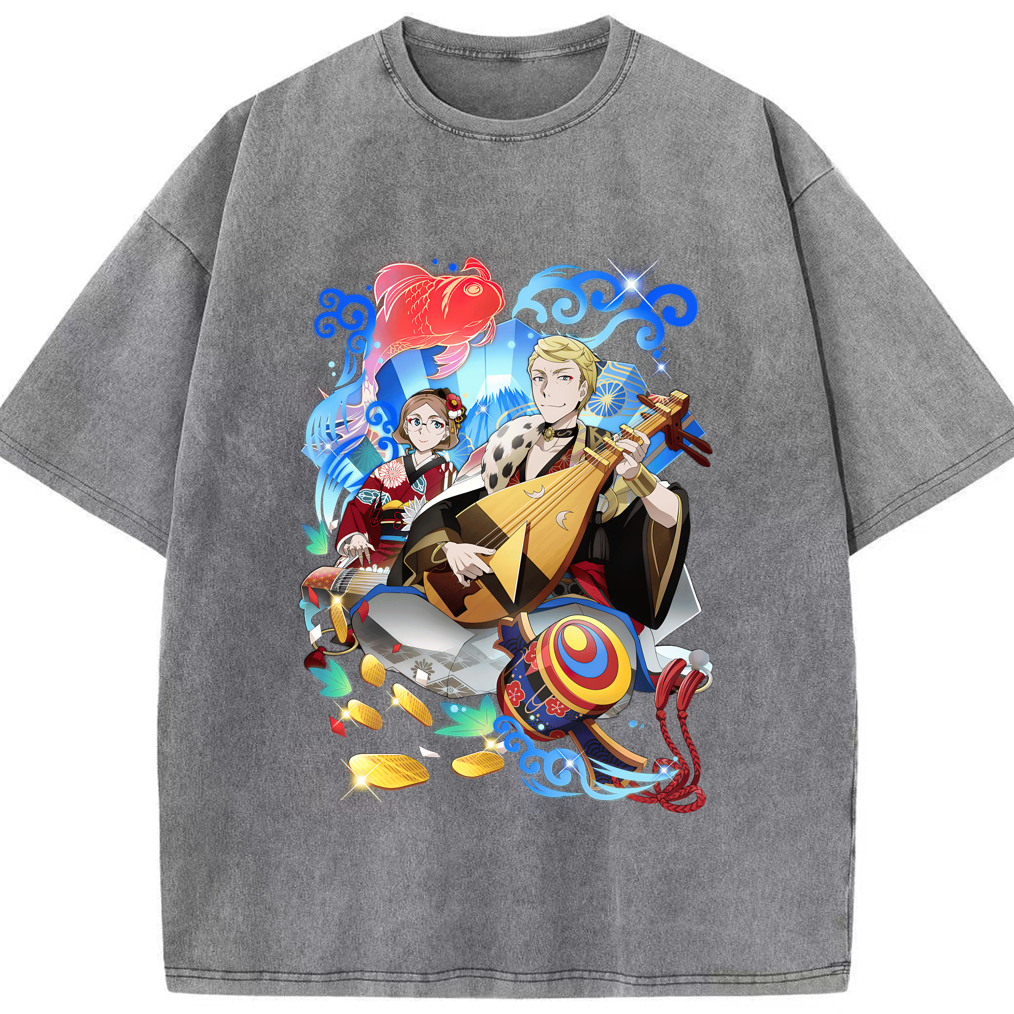 （画像用） 文豪ストレイドッグス Bungo Stray Dogs 綿100% ヴィンテージ風 半袖Tシャツ（フロントプリント）