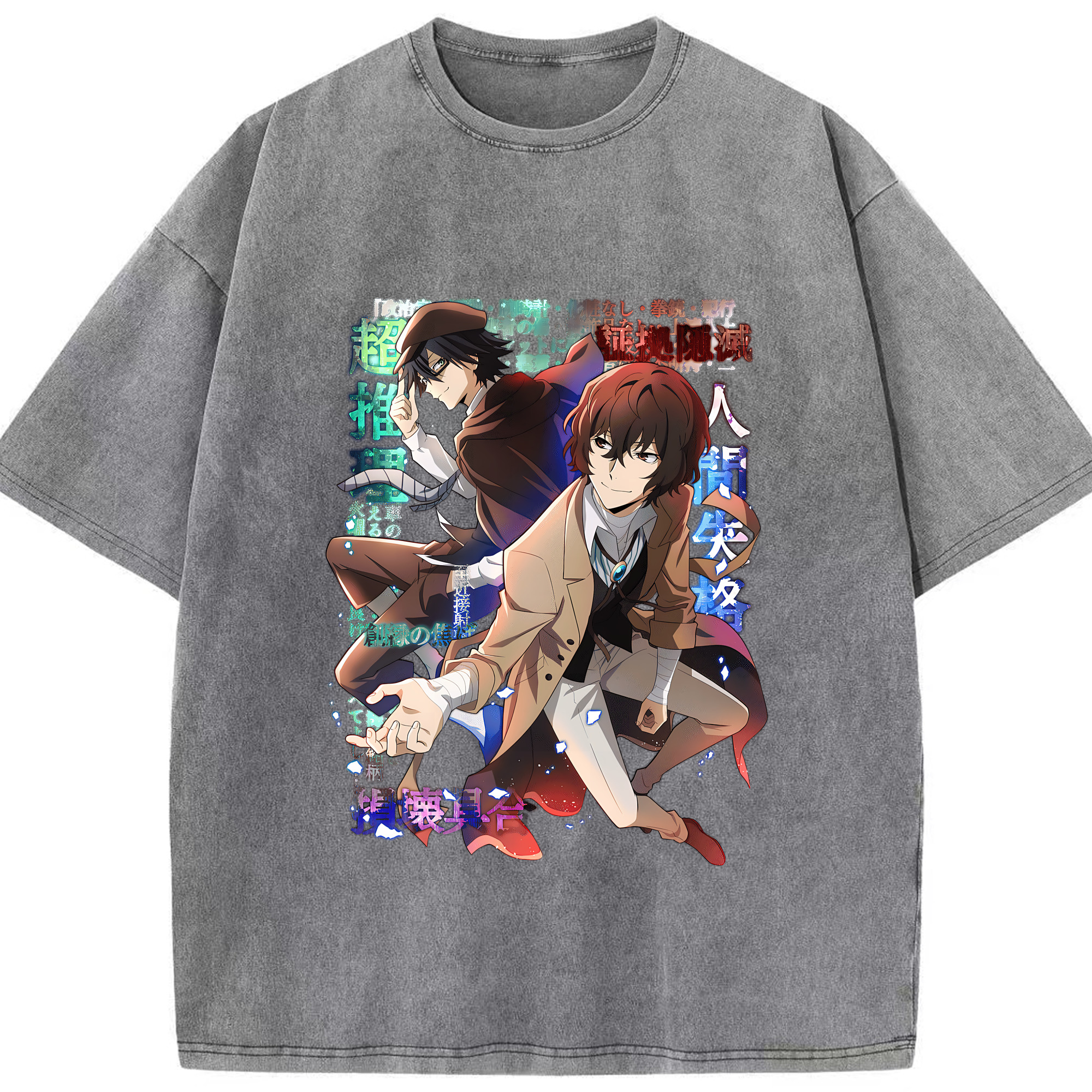 （画像用） 文豪ストレイドッグス Bungo Stray Dogs 綿100% ヴィンテージ風 半袖Tシャツ（フロントプリント）
