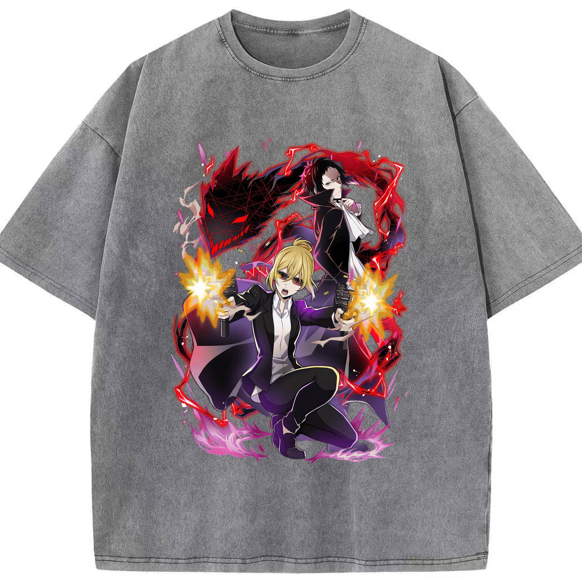 （画像用） 文豪ストレイドッグス Bungo Stray Dogs 綿100% ヴィンテージ風 半袖Tシャツ（フロントプリント）