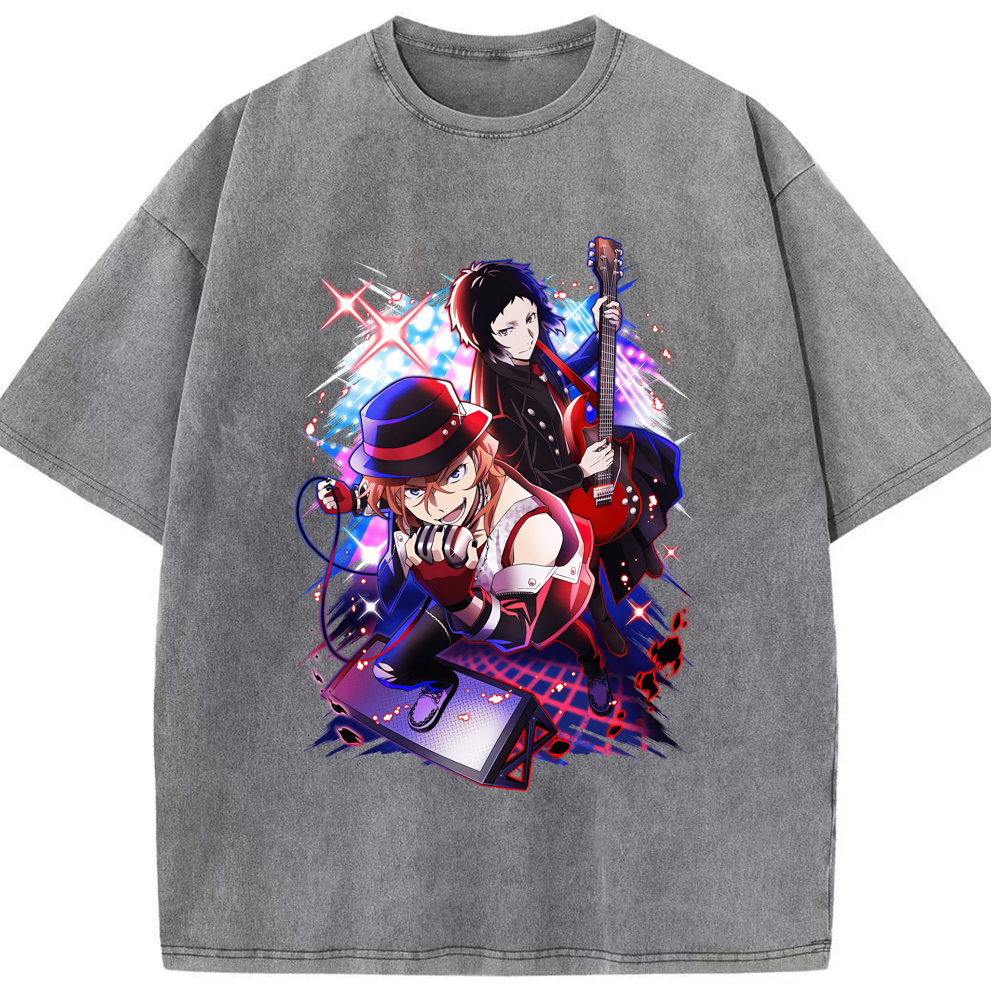 （画像用） 文豪ストレイドッグス Bungo Stray Dogs 綿100% ヴィンテージ風 半袖Tシャツ（フロントプリント）