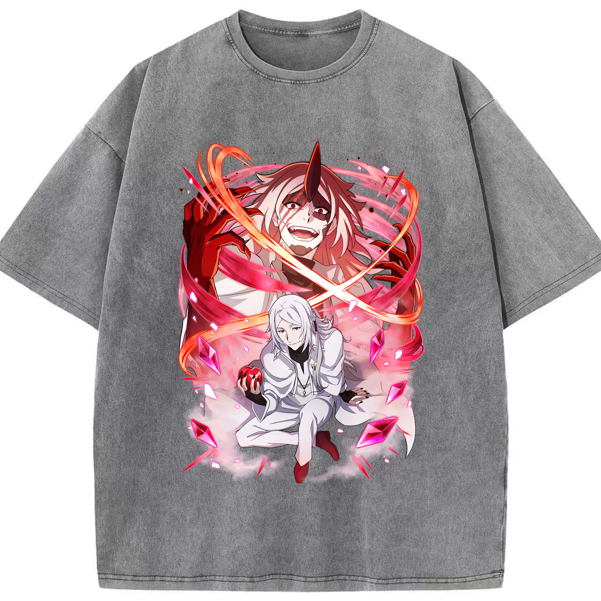 （画像用） 文豪ストレイドッグス Bungo Stray Dogs 綿100% ヴィンテージ風 半袖Tシャツ（フロントプリント）