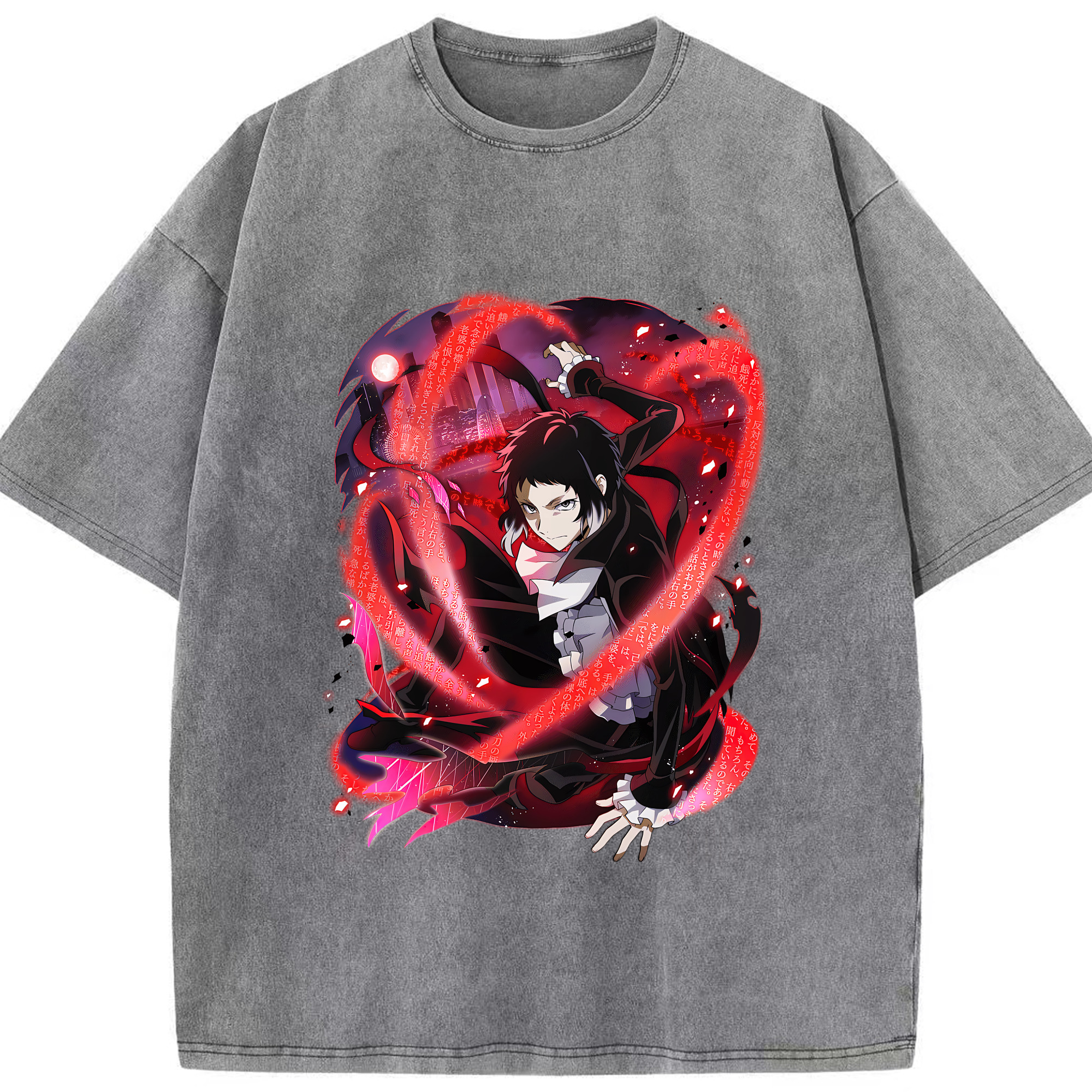 （画像用） 文豪ストレイドッグス Bungo Stray Dogs 綿100% ヴィンテージ風 半袖Tシャツ（フロントプリント）