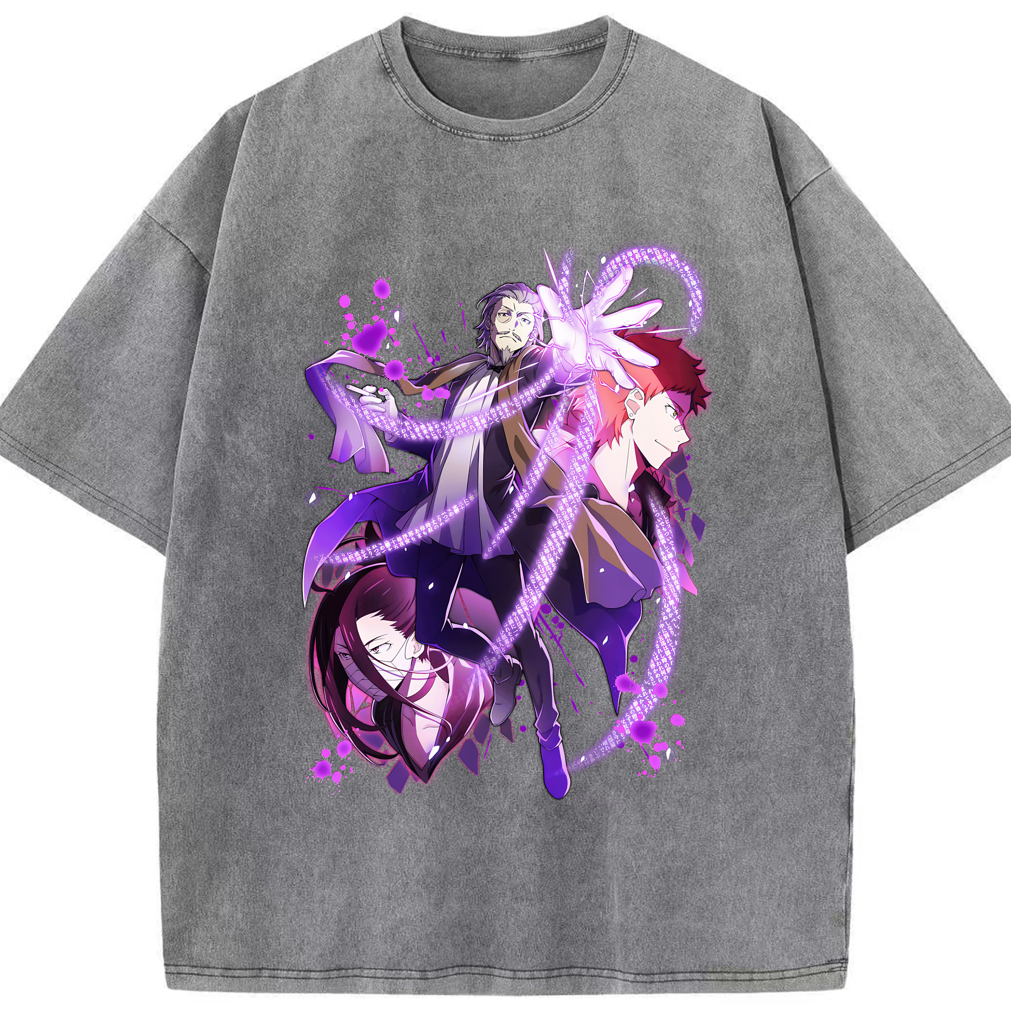 （画像用） 文豪ストレイドッグス Bungo Stray Dogs 綿100% ヴィンテージ風 半袖Tシャツ（フロントプリント）